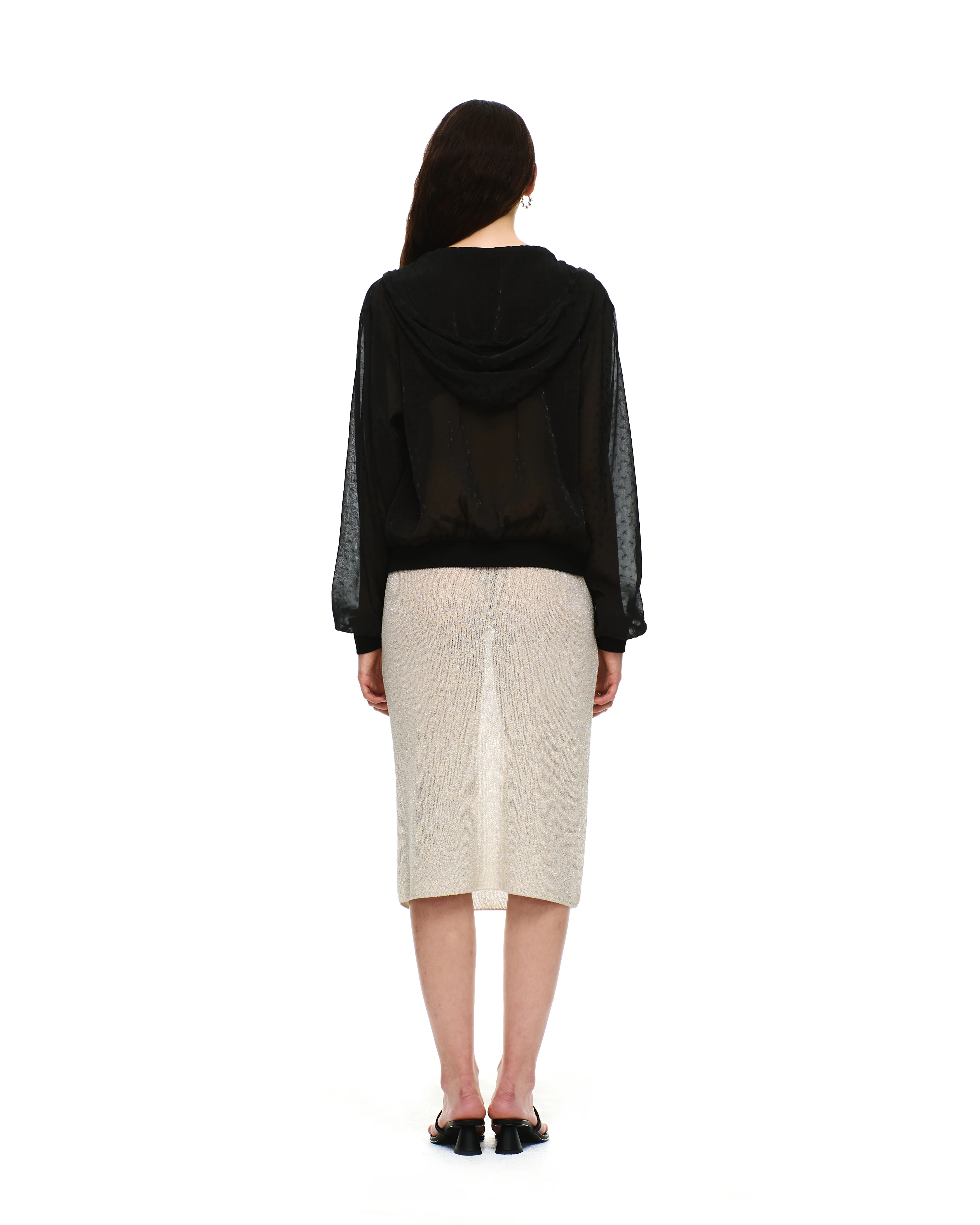 CHIFFON ZIP-UP HOODIE - Image 3