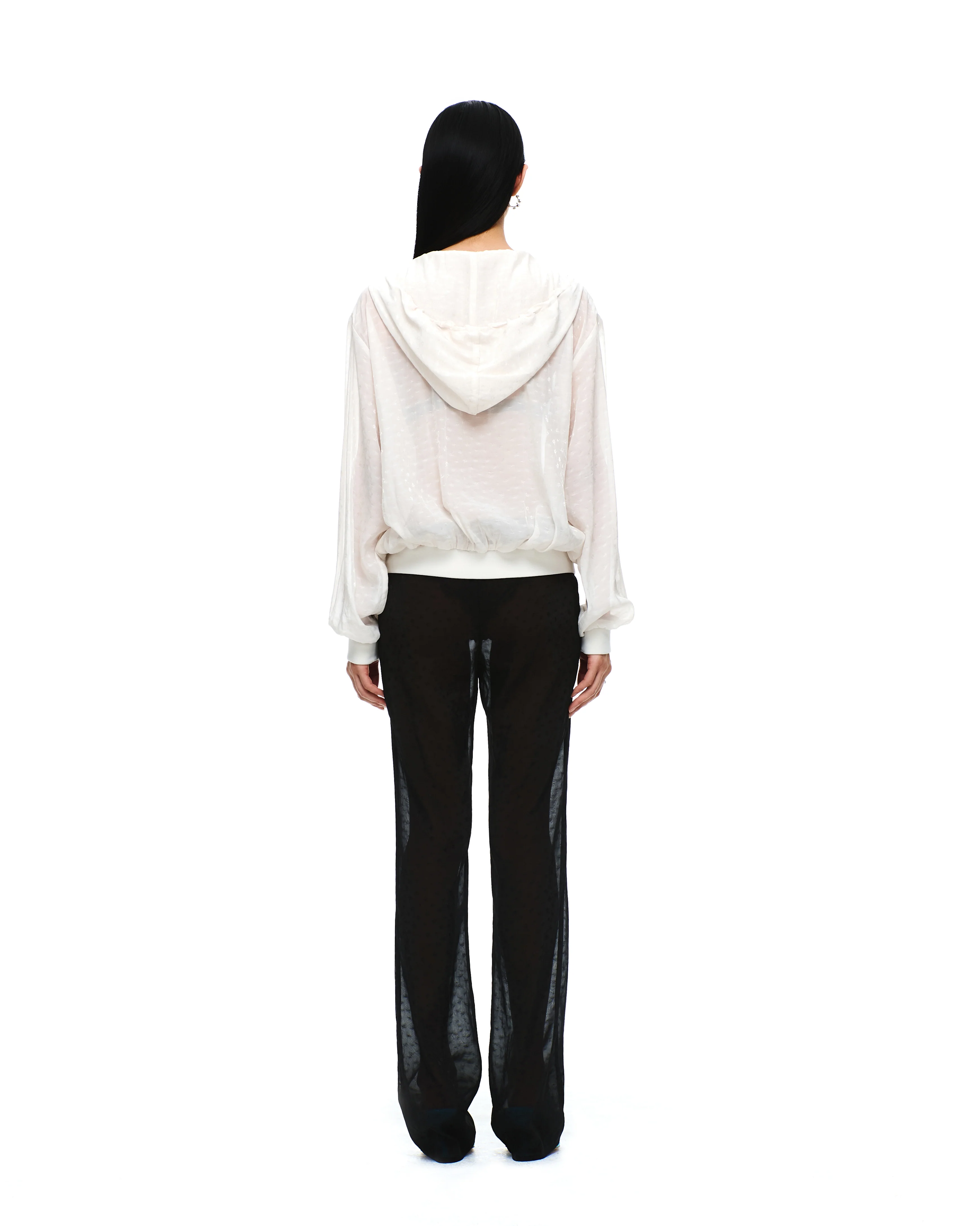 CHIFFON ZIP-UP HOODIE - Image 6