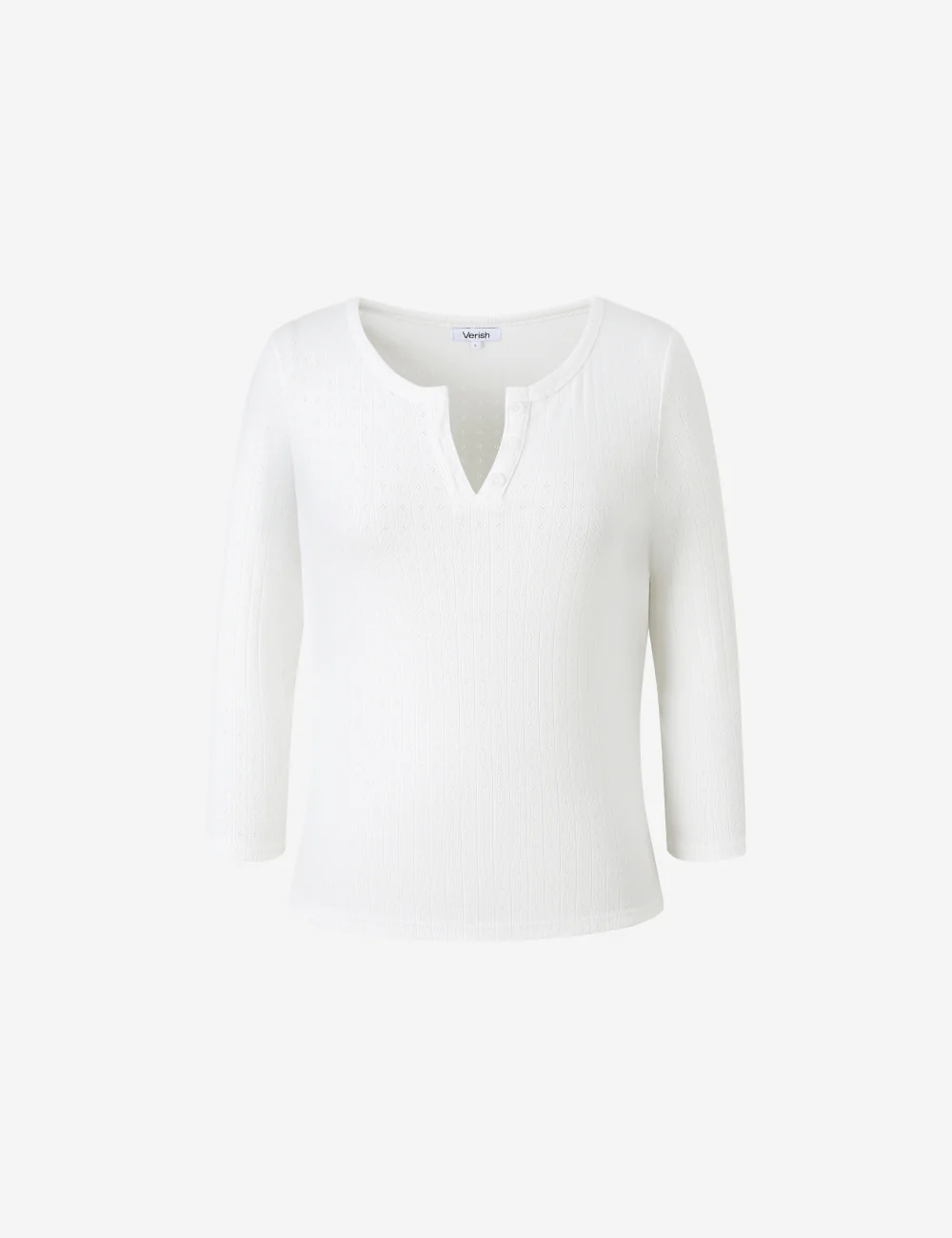 COTTON HENRY NECK LONG SLEEVE T-SHIRT - Image 10