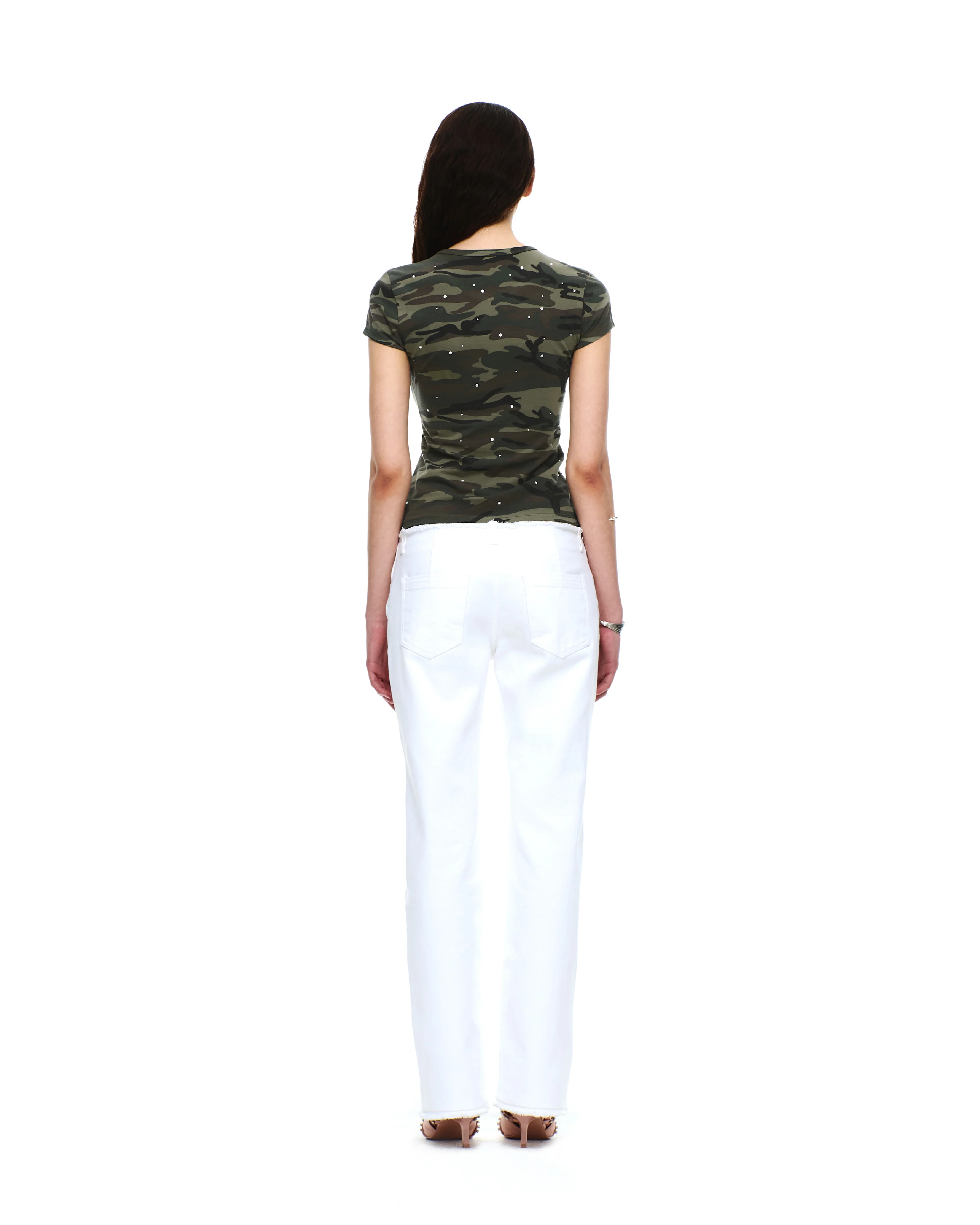 COTTON JERSEY SHORT SLEEVE RHINESTONE TOP - Image 18