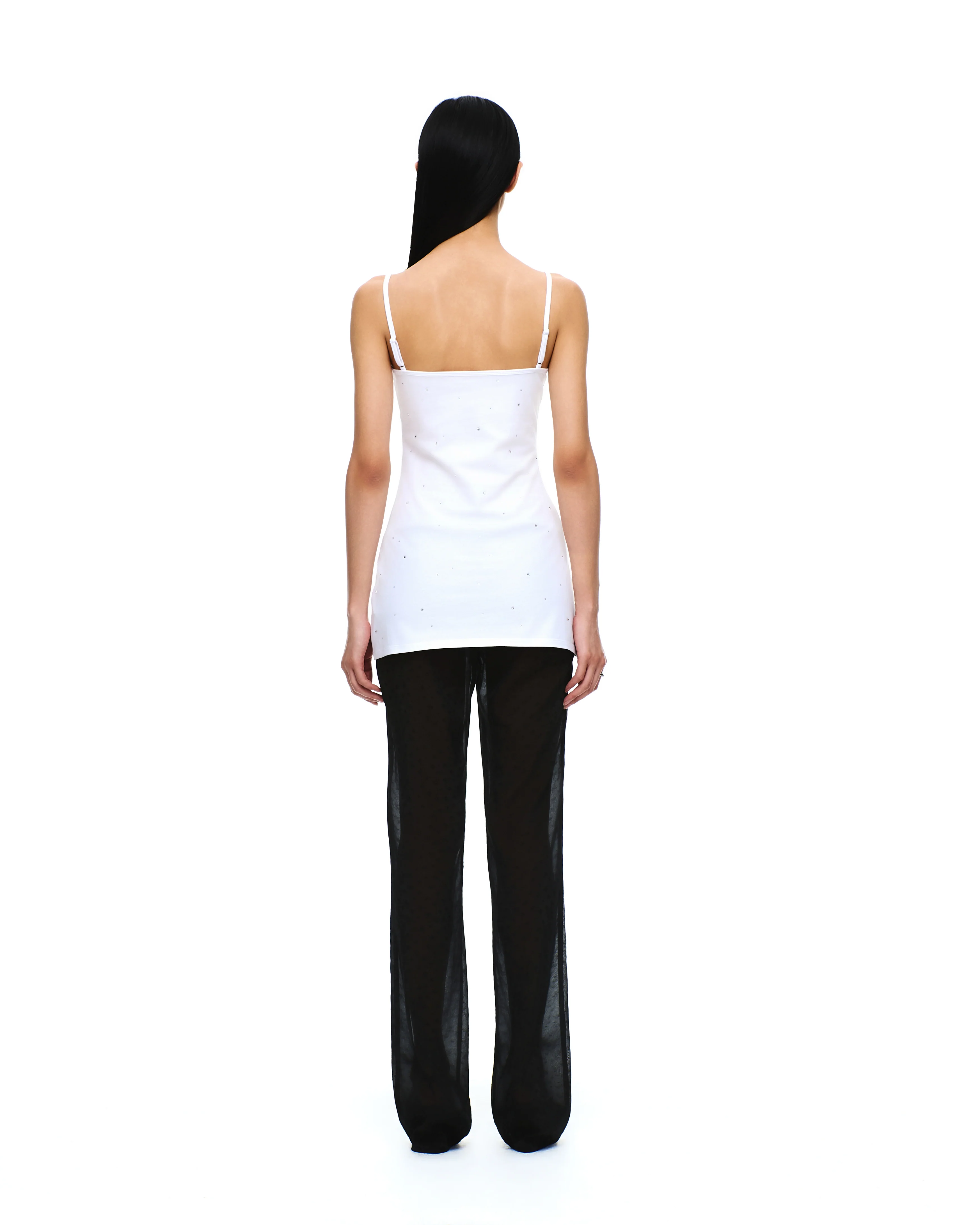 COTTON JERSEY U-NECK RHINESTONE DRESS - Image 13
