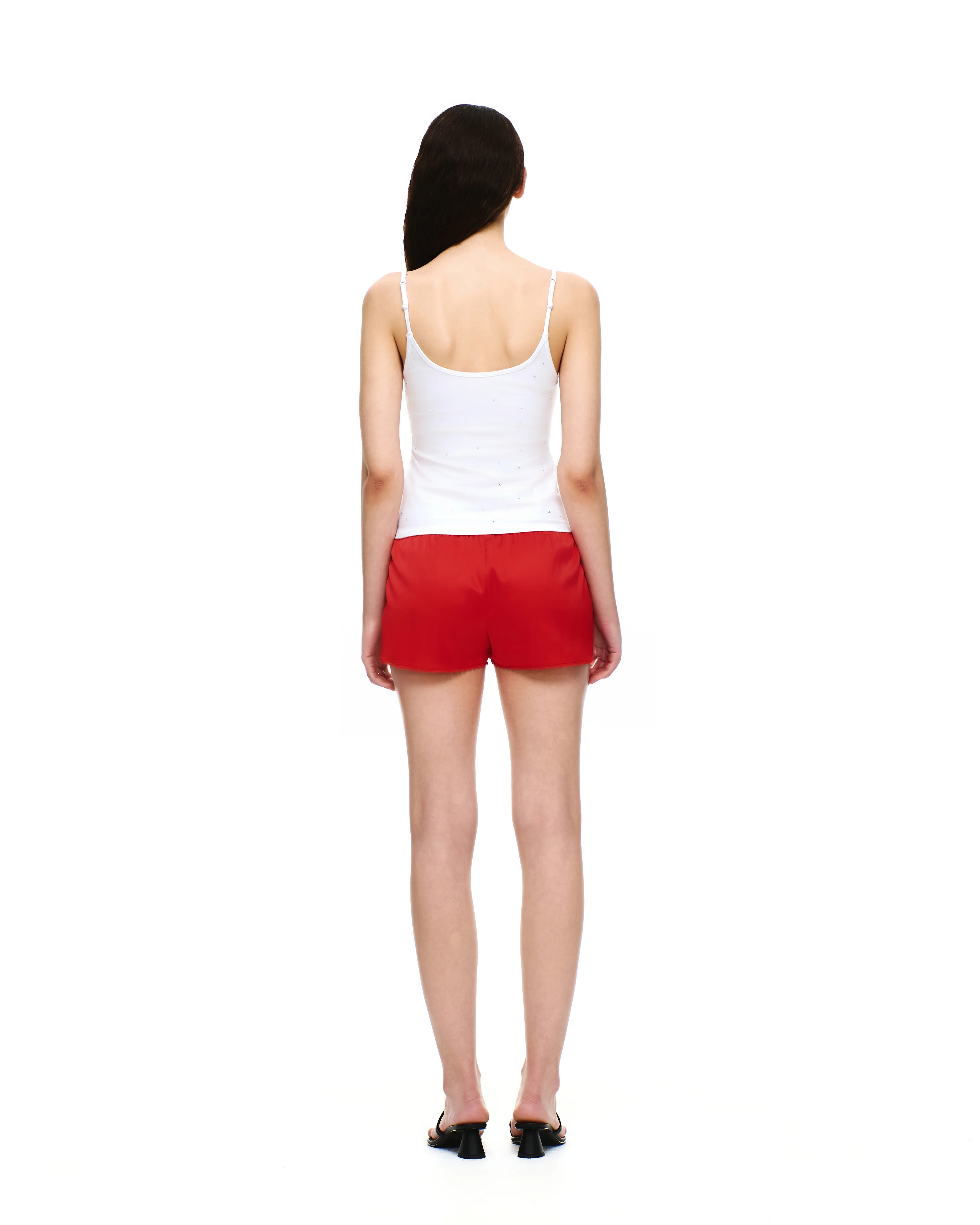 COTTON JERSEY U-NECK RHINESTONE TANK TOP - Image 12