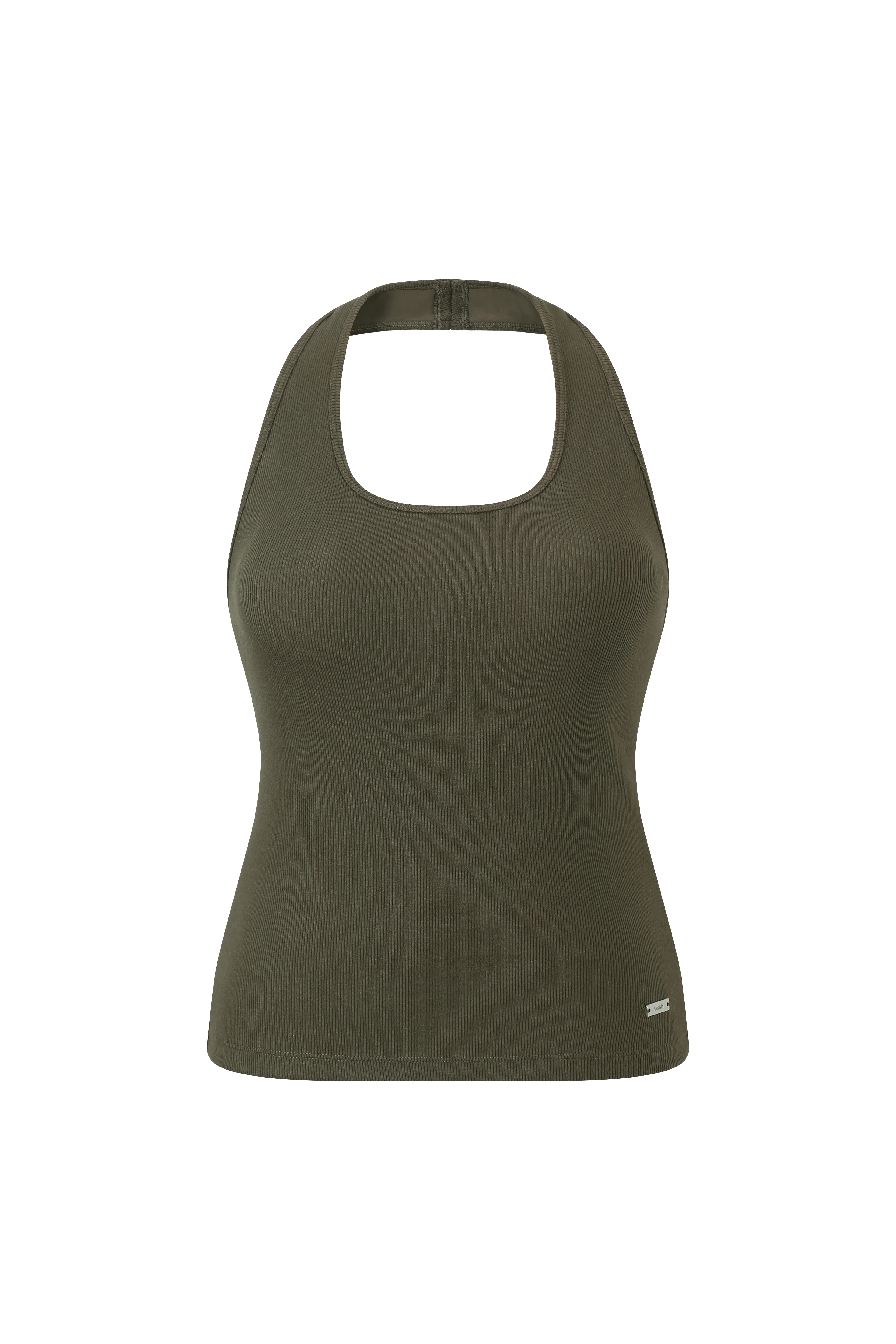 COTTON RIB HALTER NECK BRA TOP - Image 10