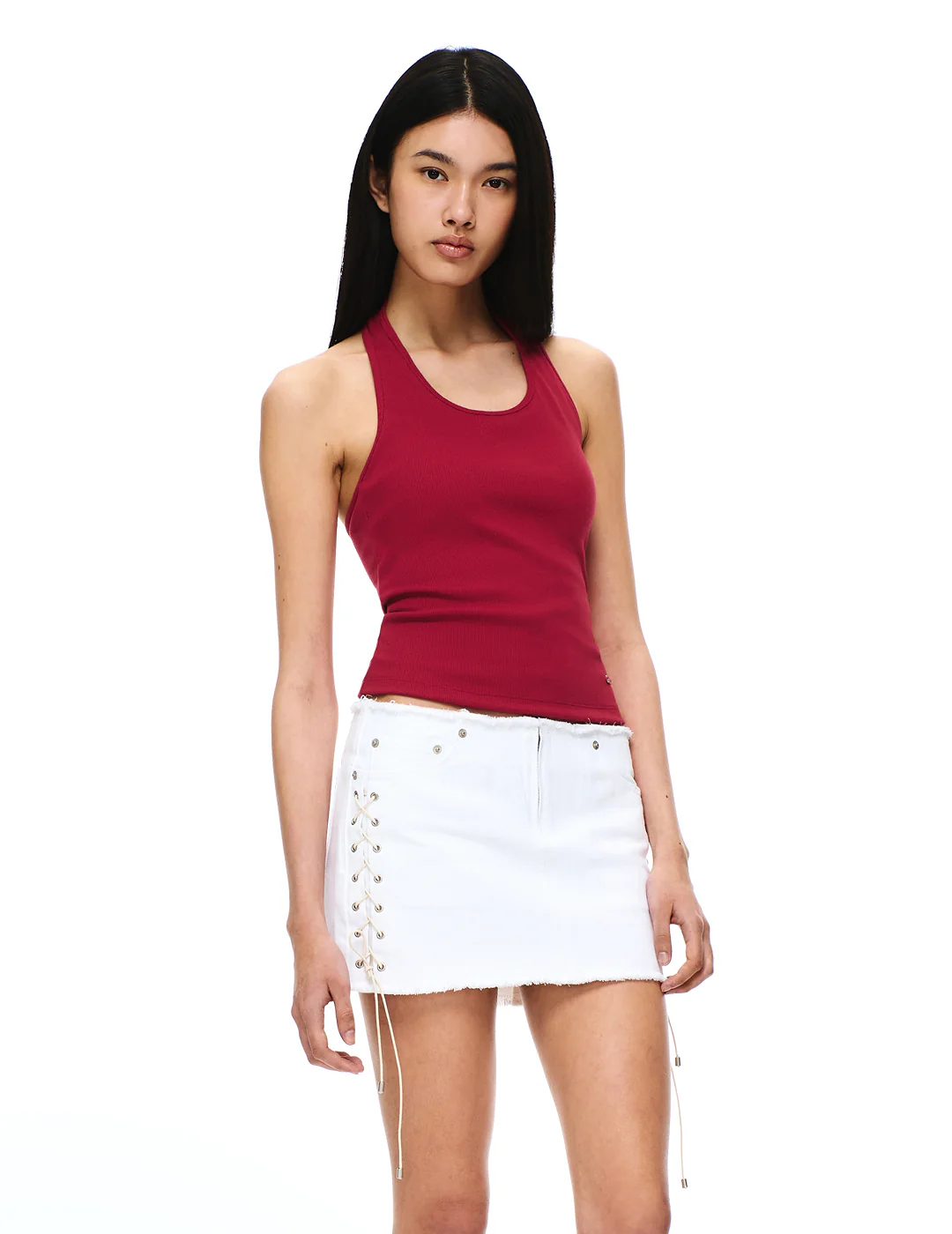 COTTON RIB HALTER NECK BRA TOP - Image 7