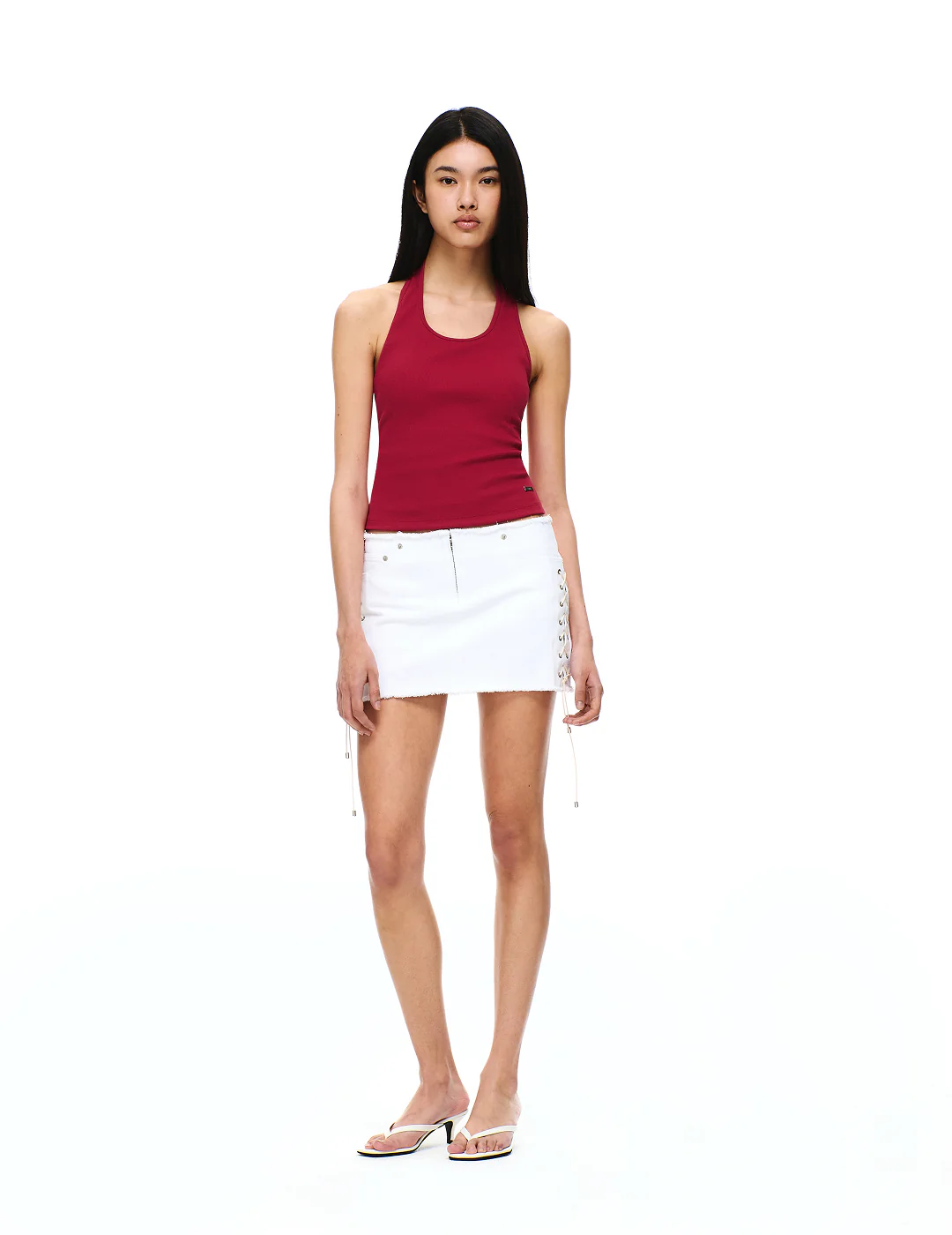 COTTON RIB HALTER NECK BRA TOP - Image 8