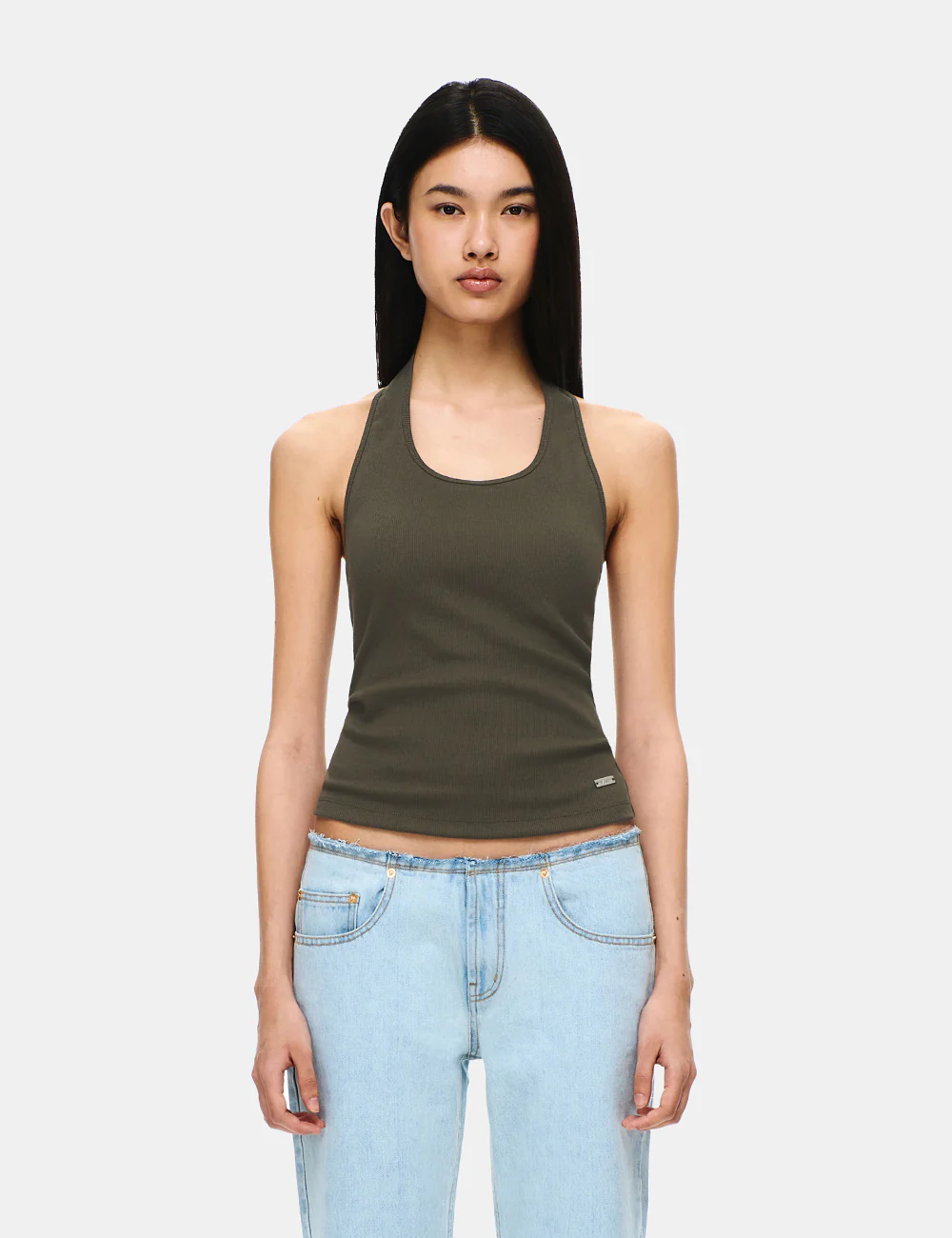 COTTON RIB HALTER NECK BRA TOP - Image 9