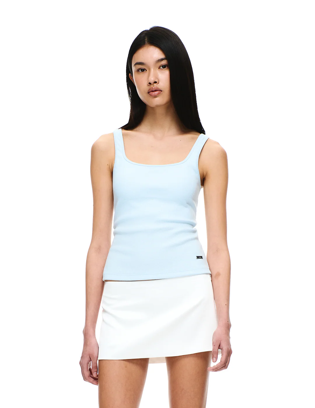 COTTON RIB SQUARE NECK BRA TOP - Image 11