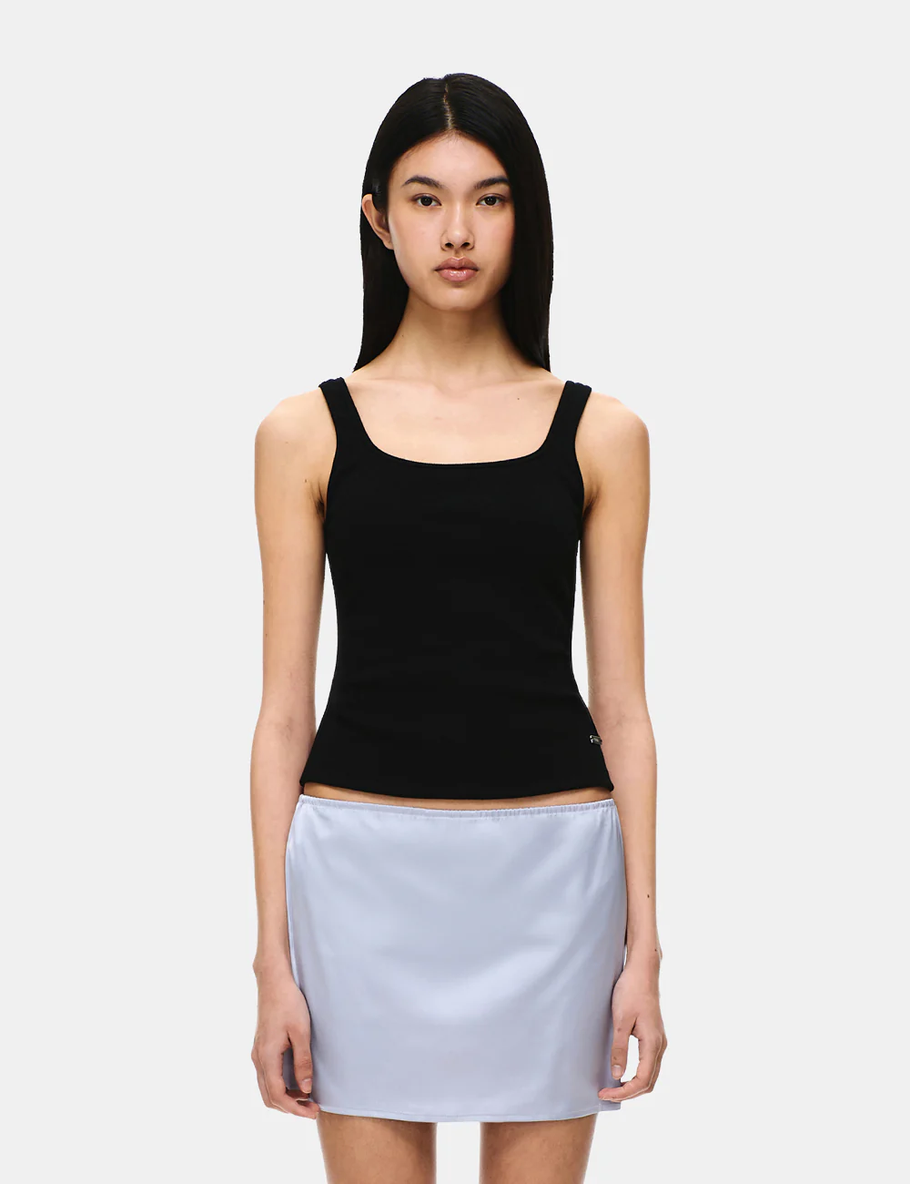 COTTON RIB SQUARE NECK BRA TOP - Image 13