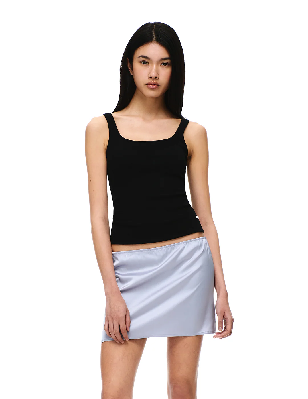 COTTON RIB SQUARE NECK BRA TOP - Image 16