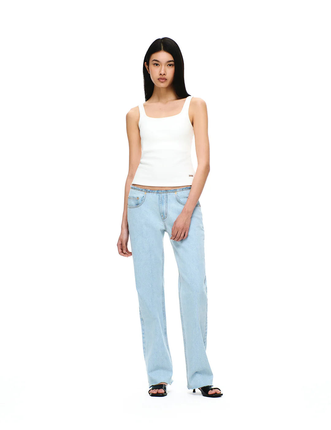 COTTON RIB SQUARE NECK BRA TOP - Image 23