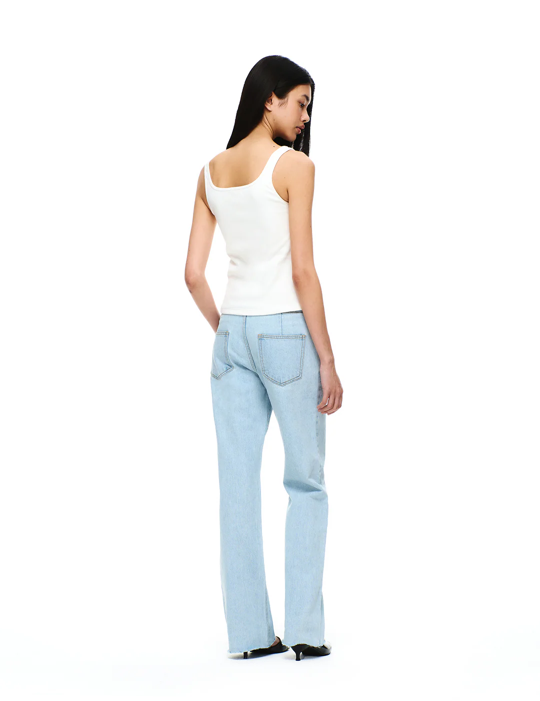 COTTON RIB SQUARE NECK BRA TOP - Image 24