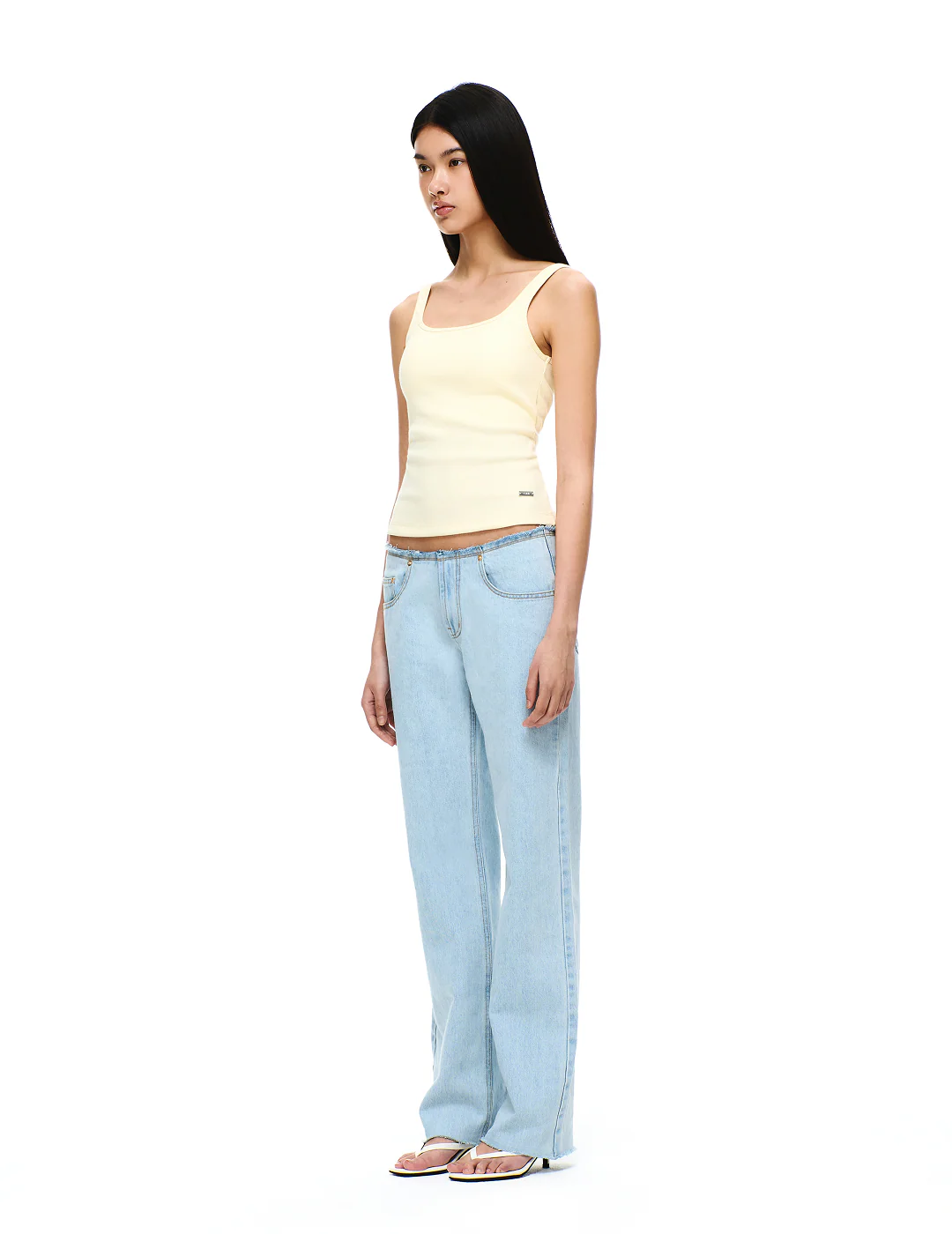 COTTON RIB SQUARE NECK BRA TOP - Image 7