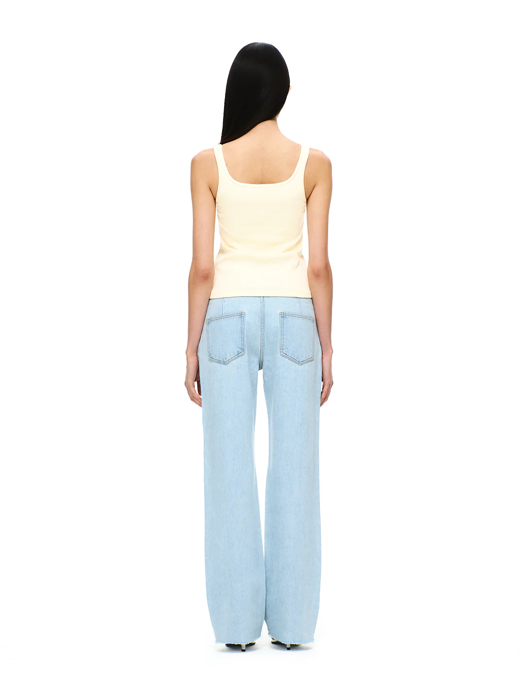 COTTON RIB SQUARE NECK BRA TOP - Image 8