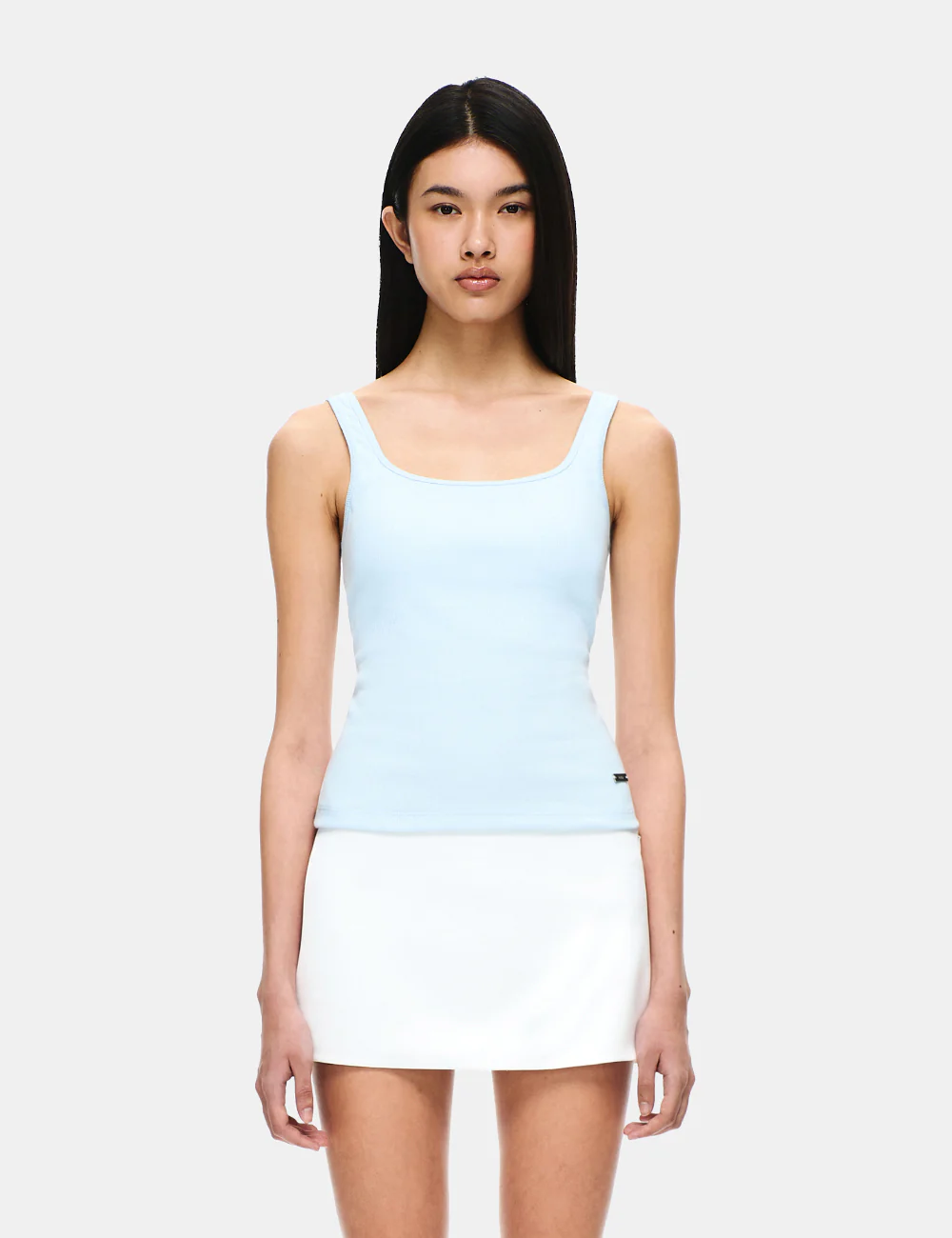 COTTON RIB SQUARE NECK BRA TOP - Image 9