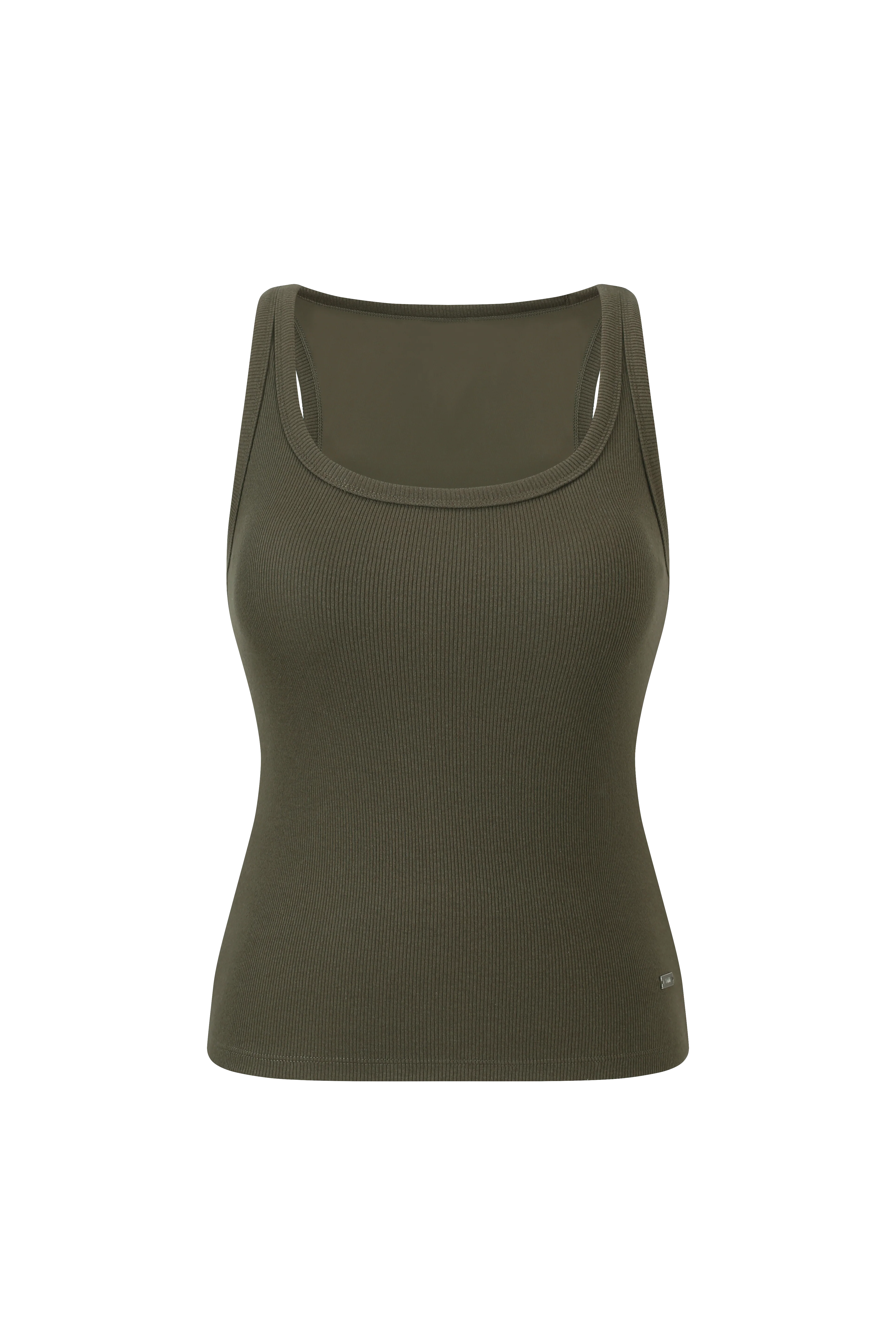 COTTON RIB U-NECK BRA TOP - Image 10