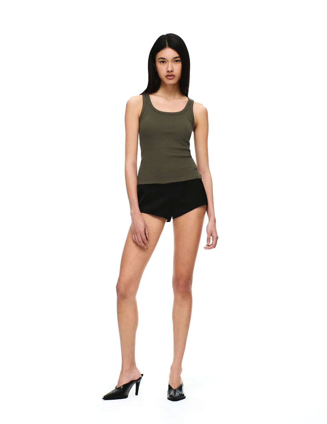 COTTON RIB U-NECK BRA TOP - Image 12