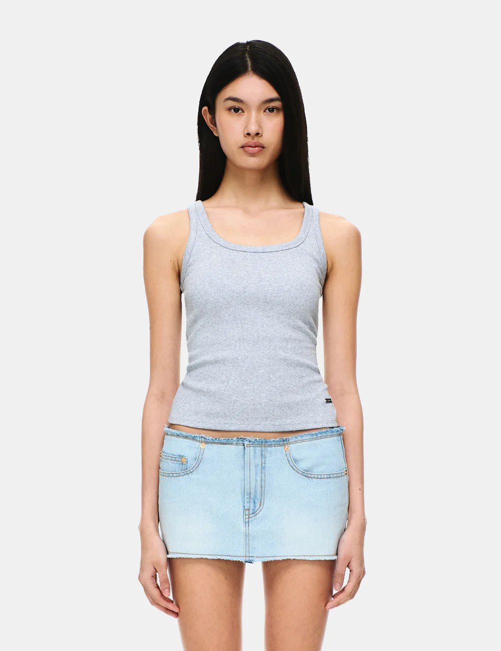 COTTON RIB U-NECK BRA TOP - Image 21