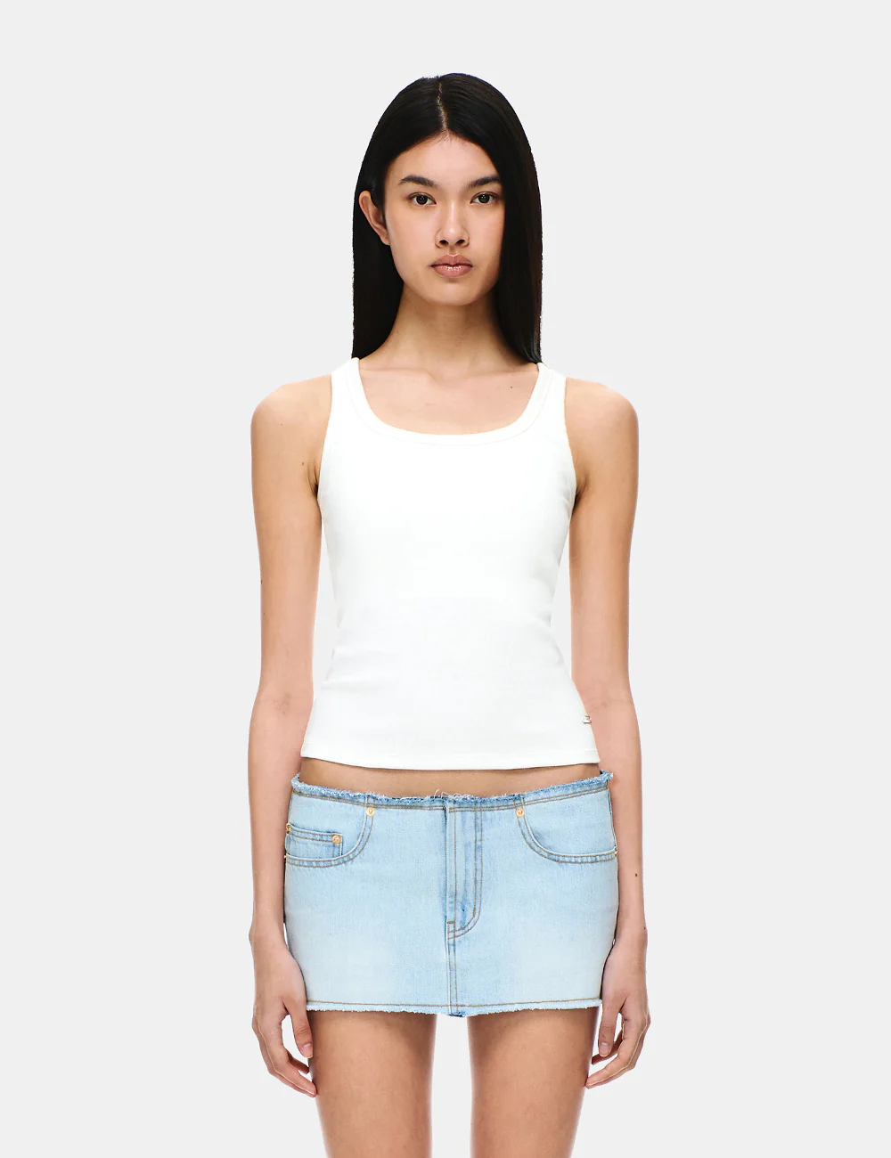 COTTON RIB U-NECK BRA TOP - Image 5