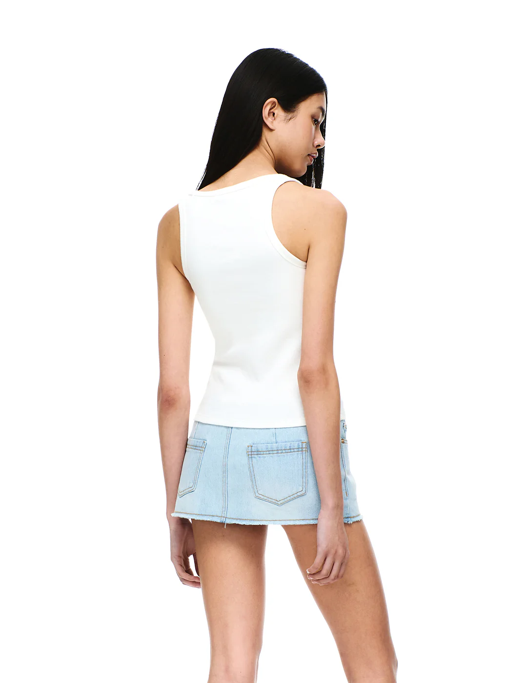 COTTON RIB U-NECK BRA TOP - Image 8