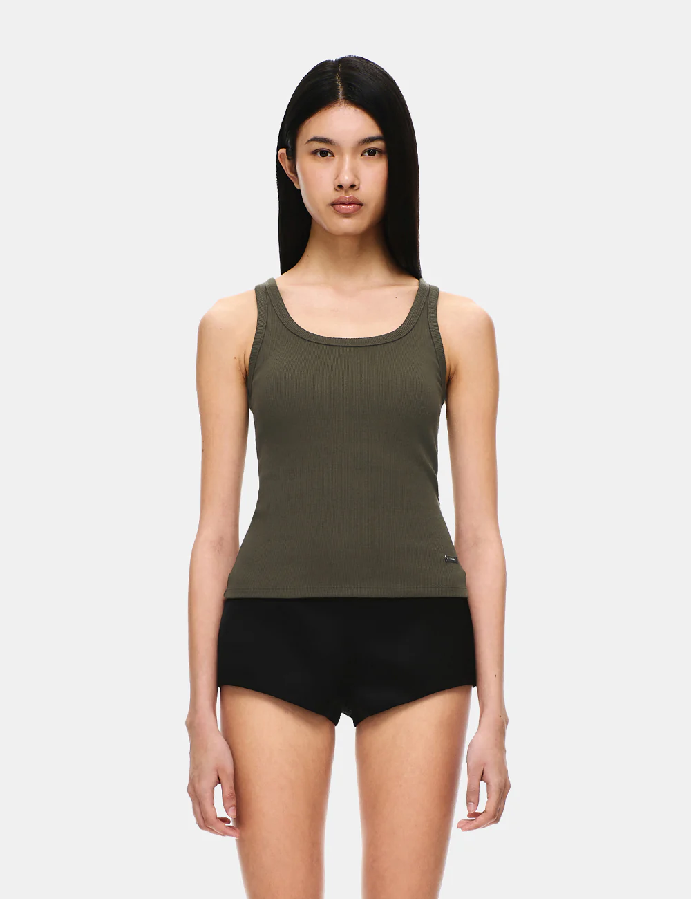 COTTON RIB U-NECK BRA TOP - Image 9
