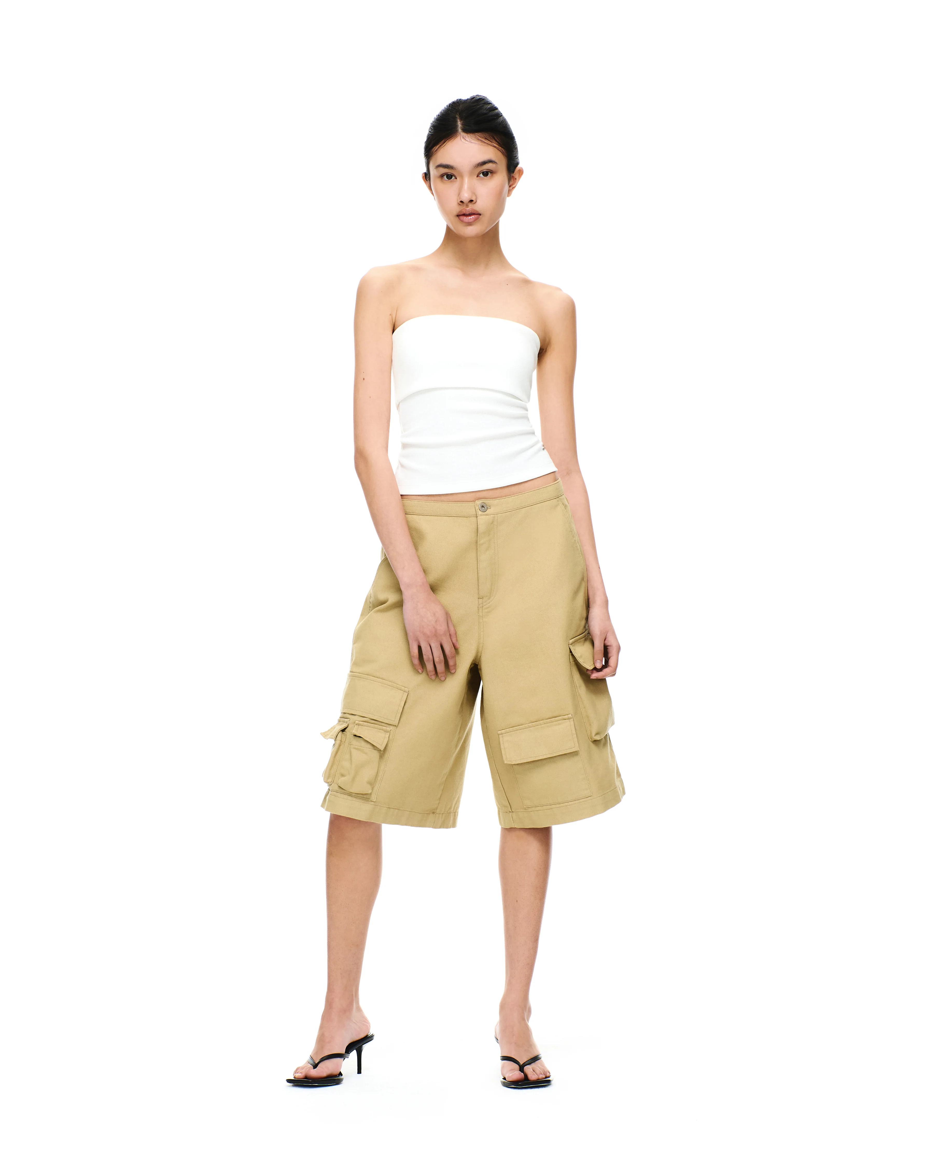 COTTON TWILL CARGO BERMUDA PANTS - Image 11