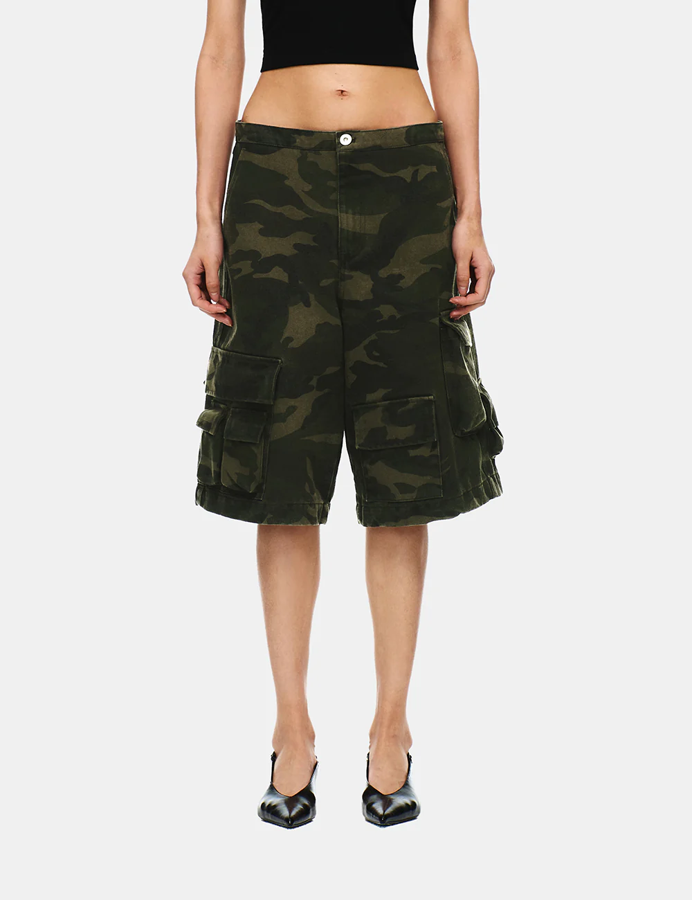 COTTON TWILL CARGO BERMUDA PANTS - Image 12
