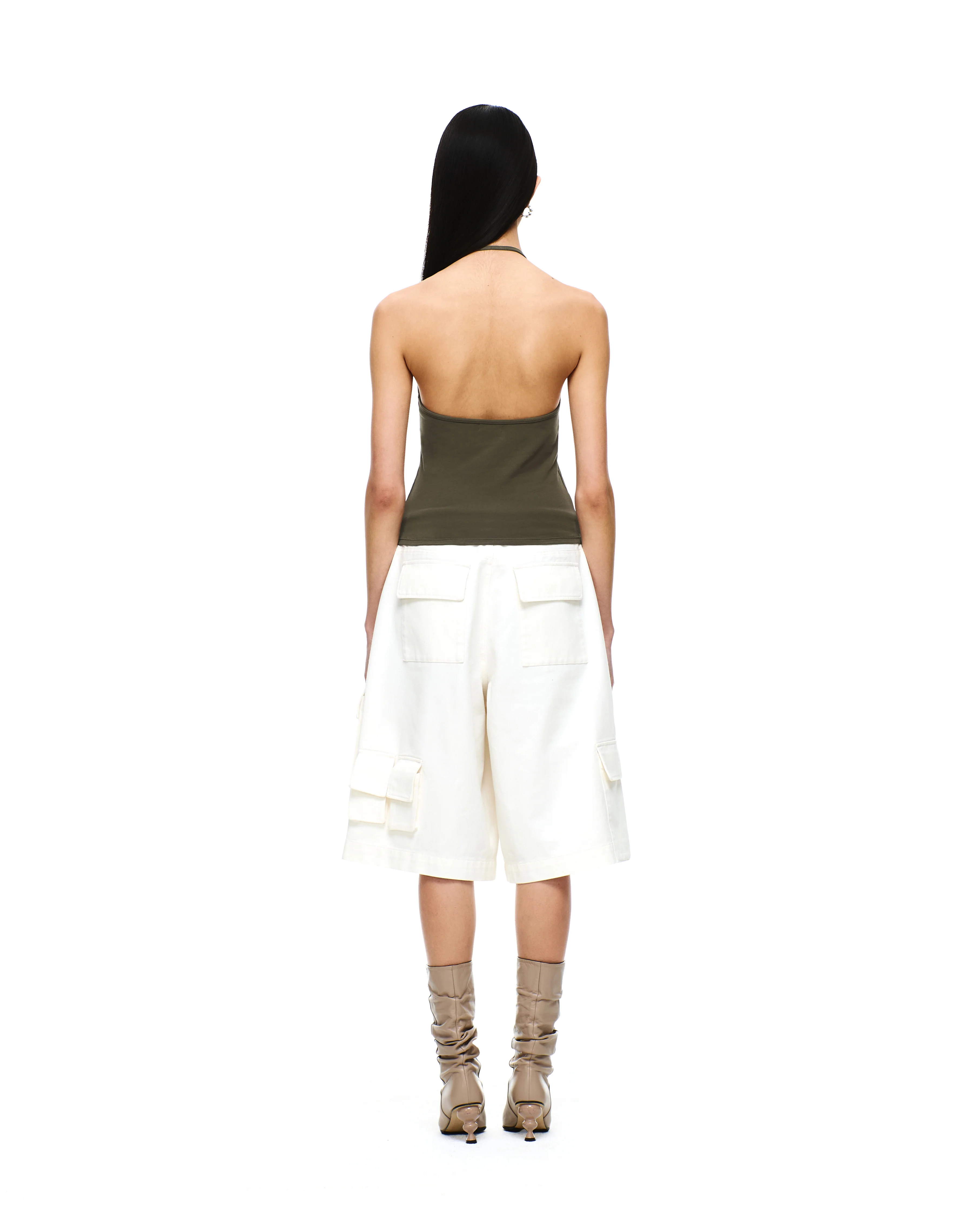 COTTON TWILL CARGO BERMUDA PANTS - Image 3