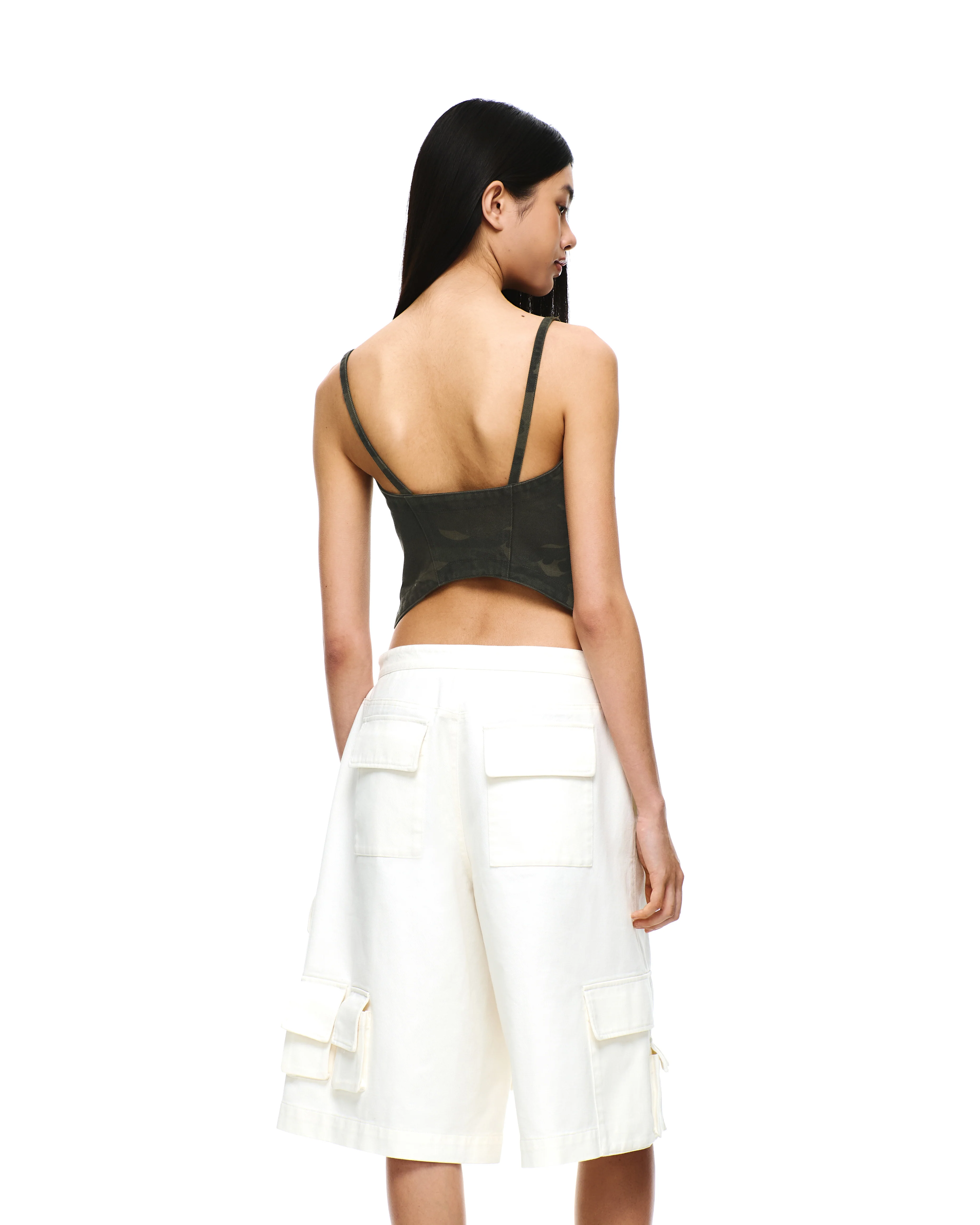 COTTON TWILL CARGO BERMUDA PANTS - Image 7