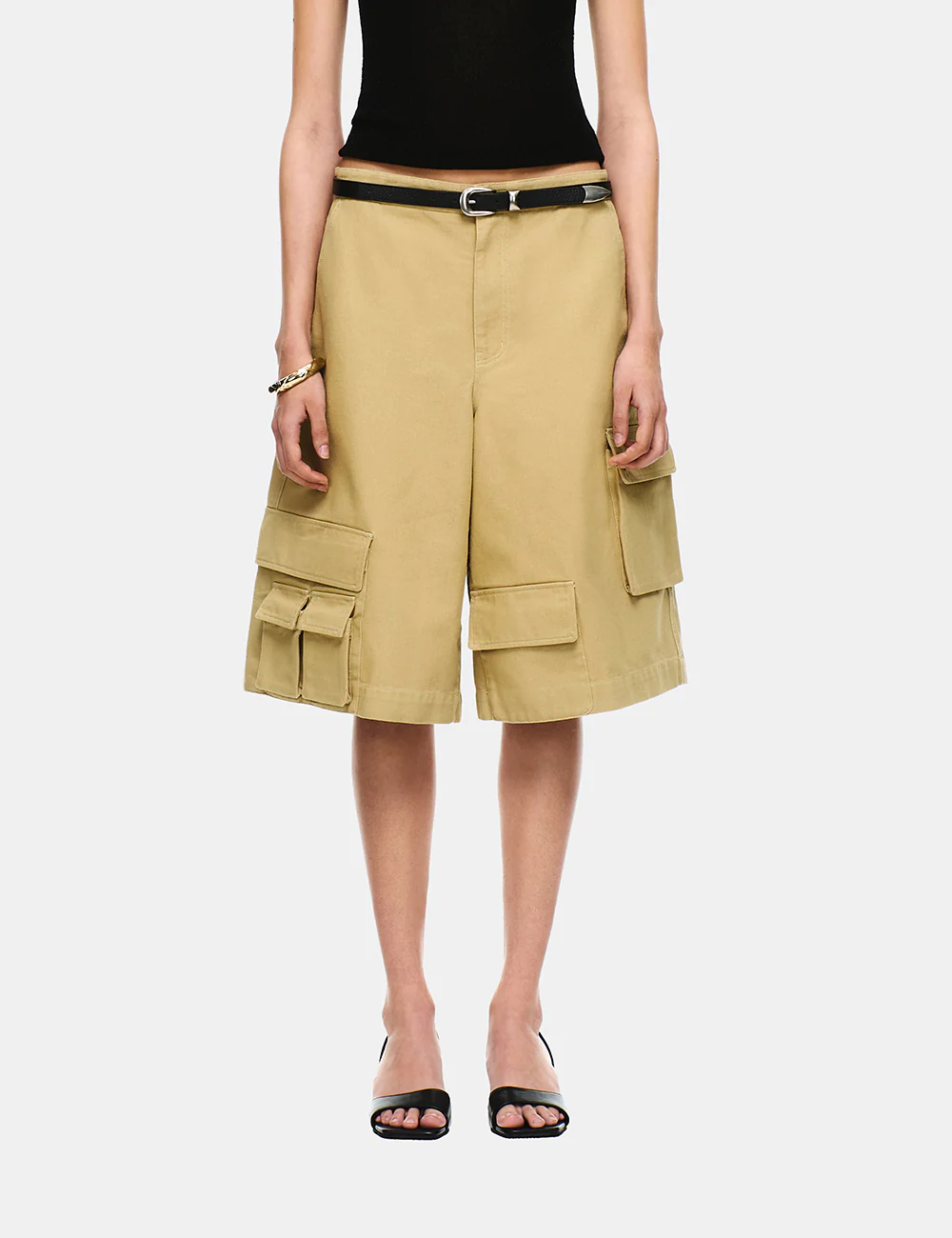 COTTON TWILL CARGO BERMUDA PANTS - Image 8