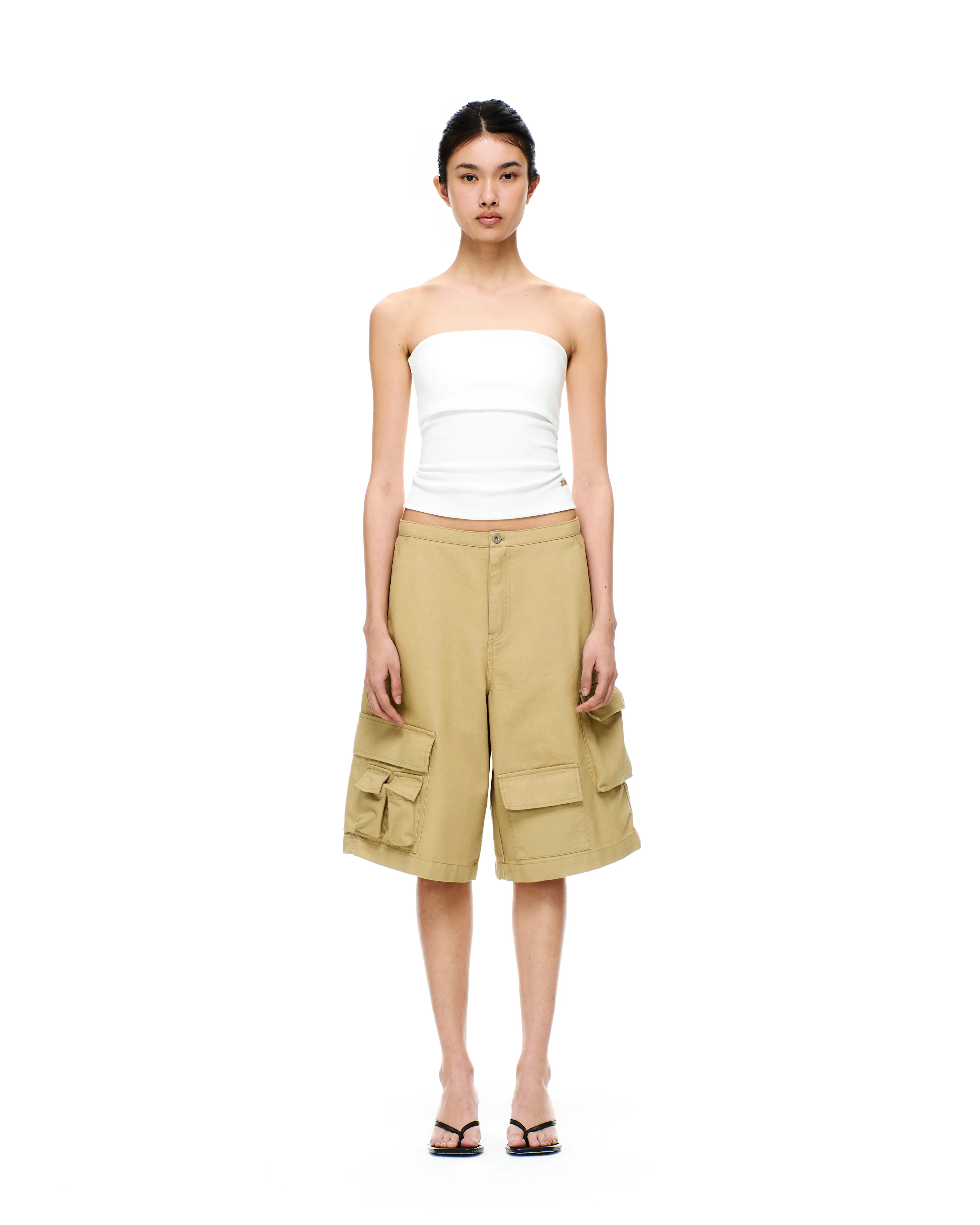 COTTON TWILL CARGO BERMUDA PANTS - Image 9
