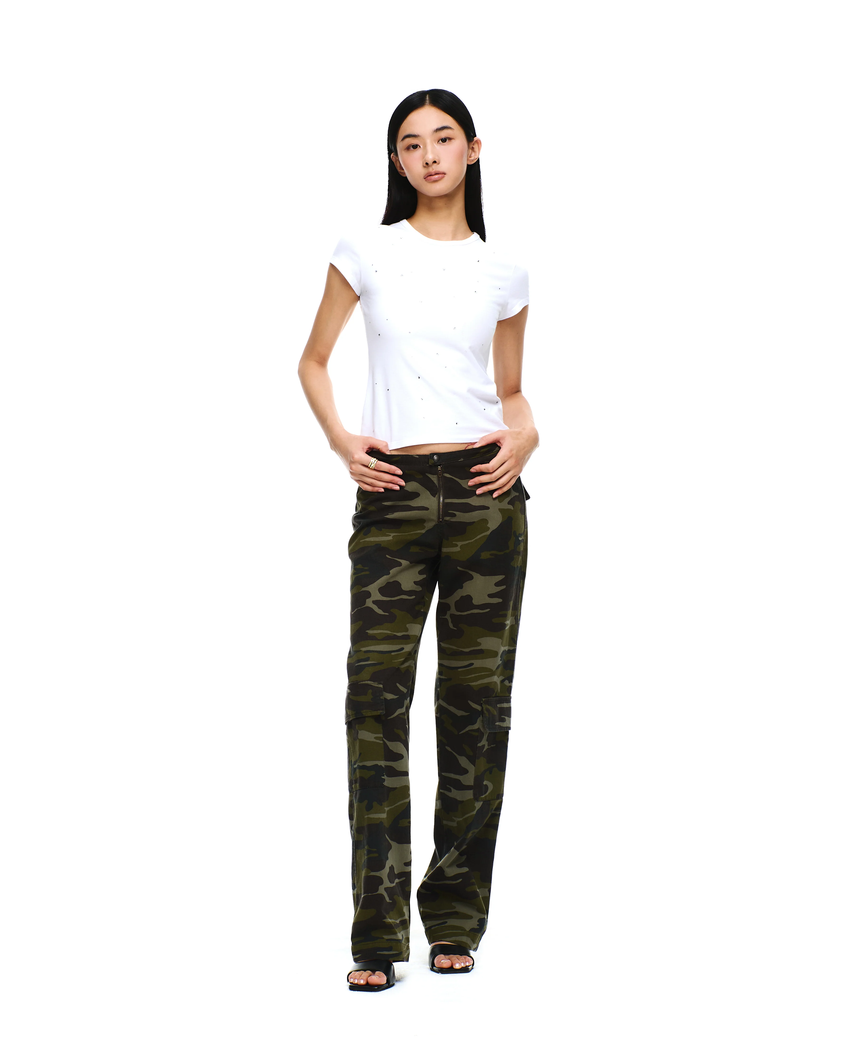 COTTON TWILL MILITARY CARGO PANTS - Image 9