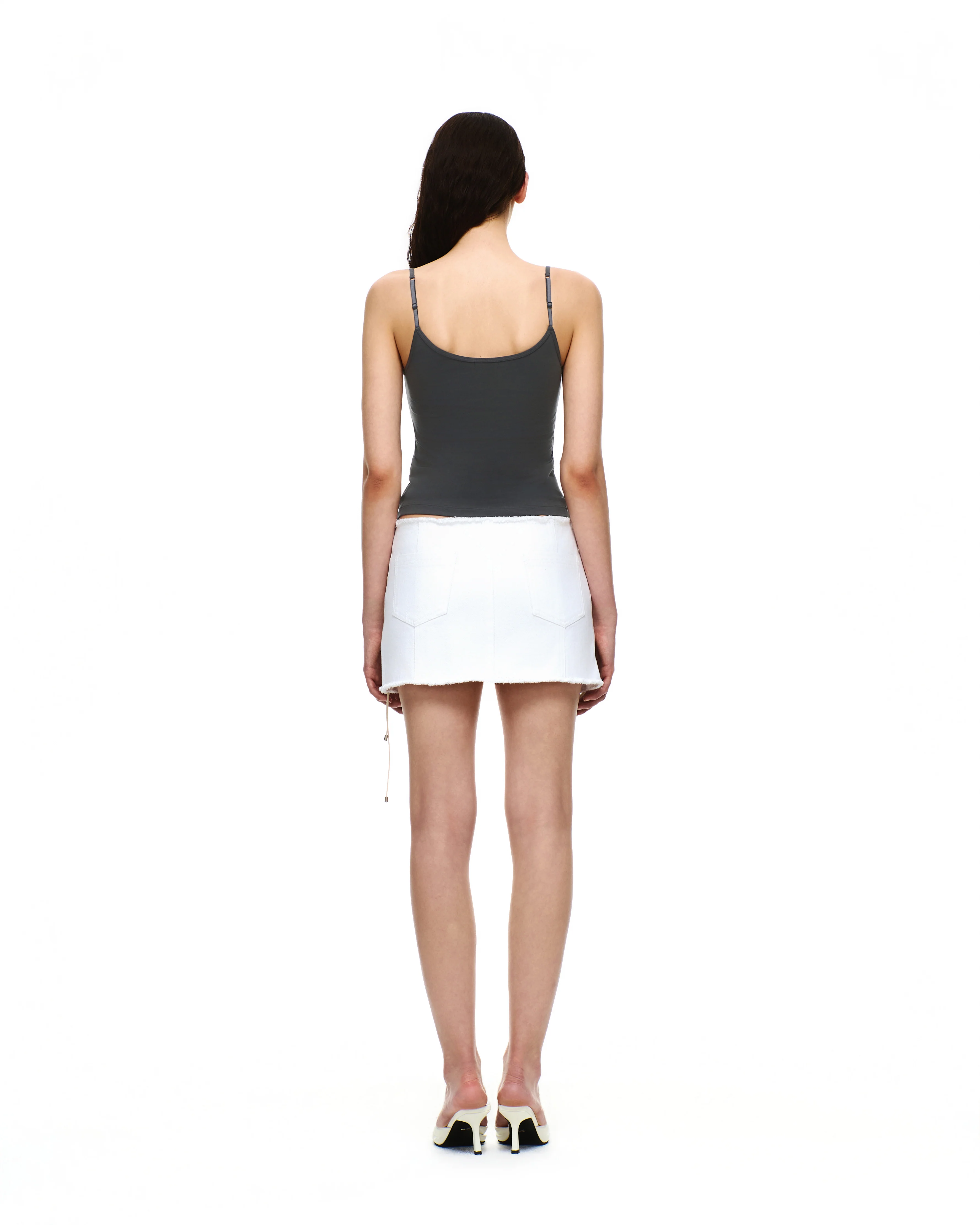 DENIM LACE-UP MINI SKIRT - Image 4
