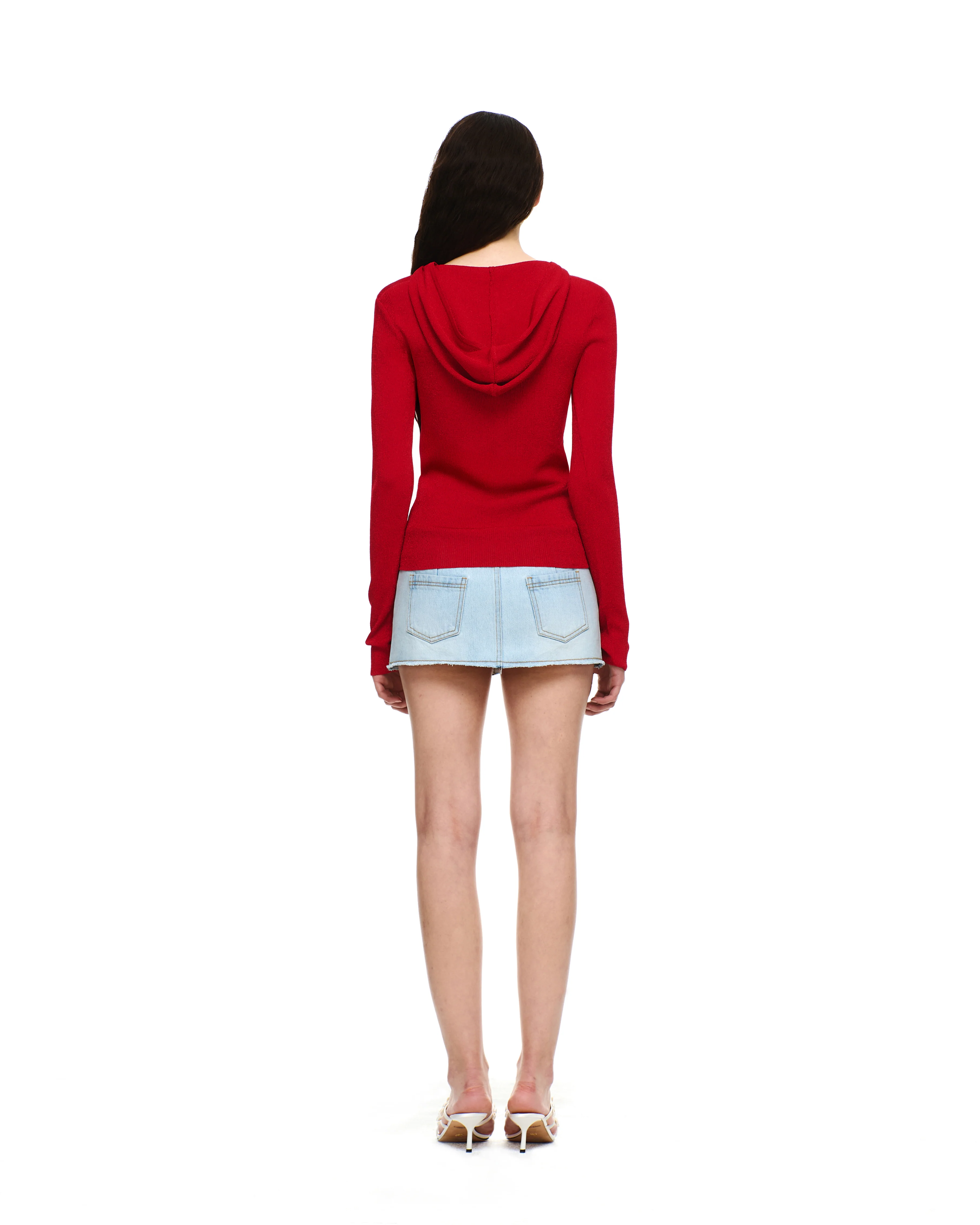 KNIT HENLEY NECK LONG SLEEVE HOODIE - Image 12