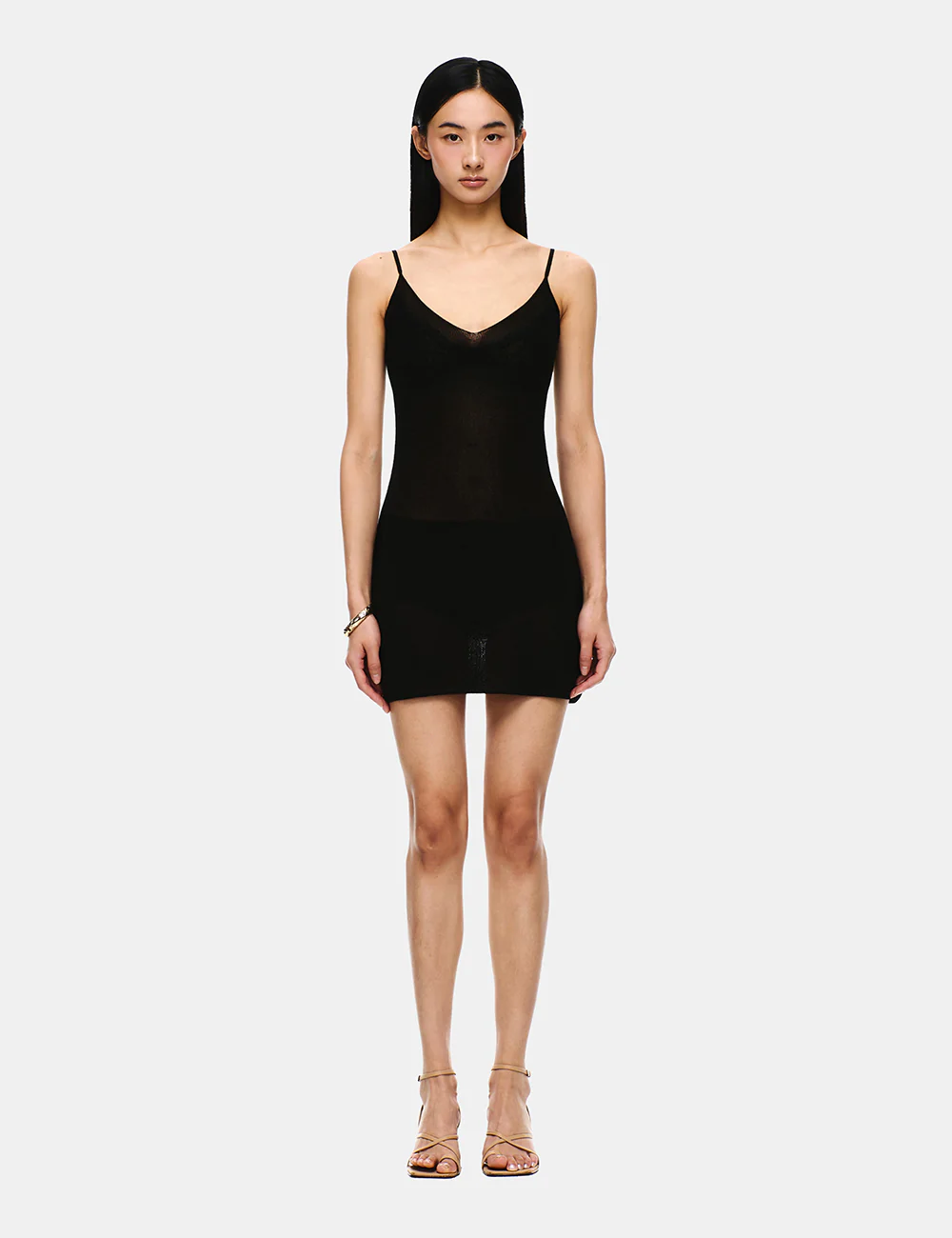 KNIT V-NECK MINI DRESS