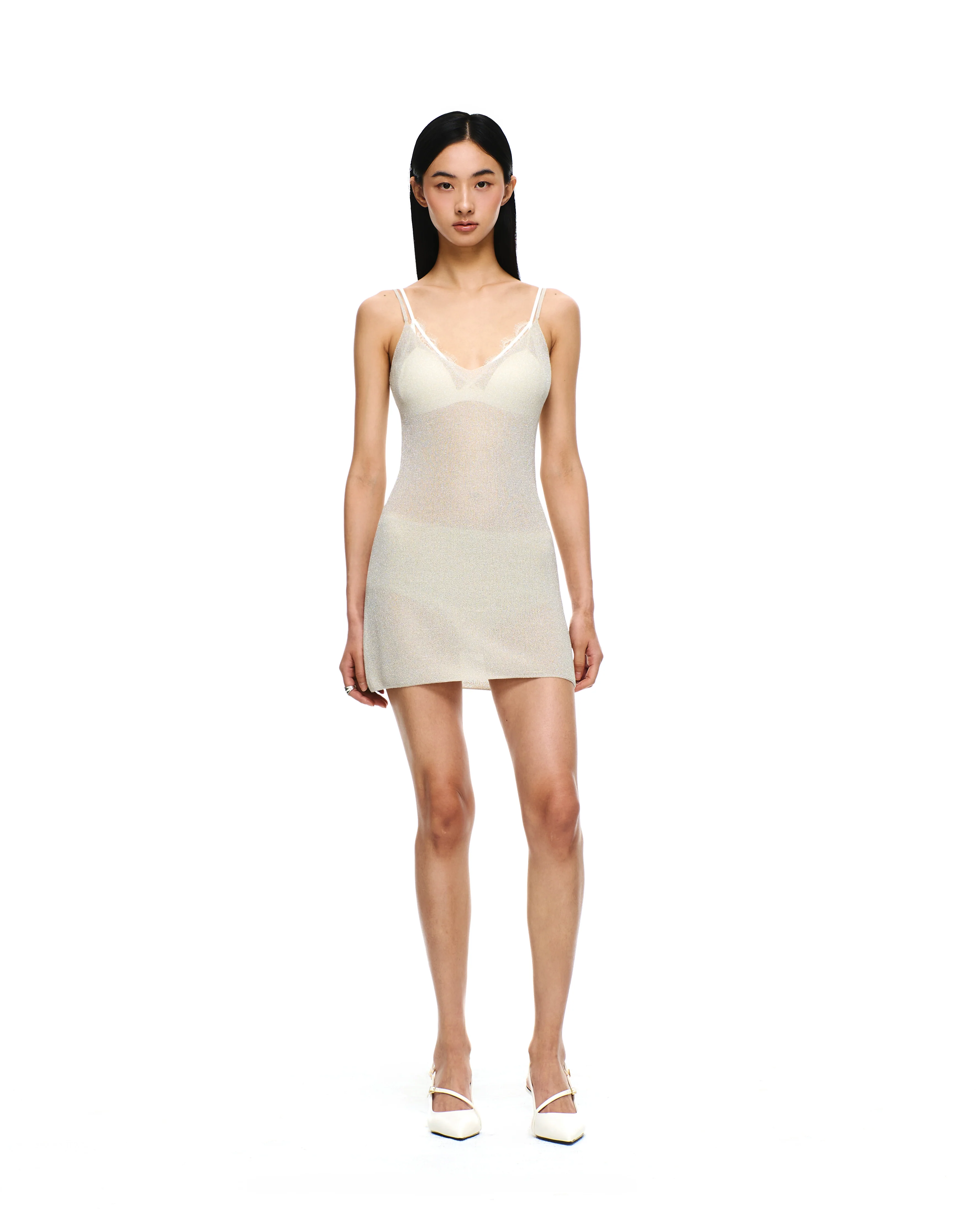 KNIT V-NECK MINI DRESS - Image 5