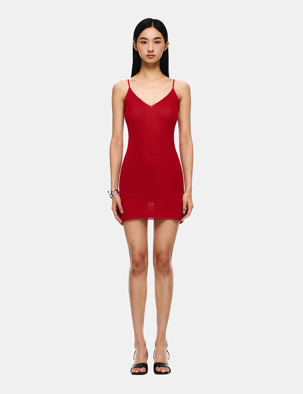 KNIT V-NECK MINI DRESS - Image 8