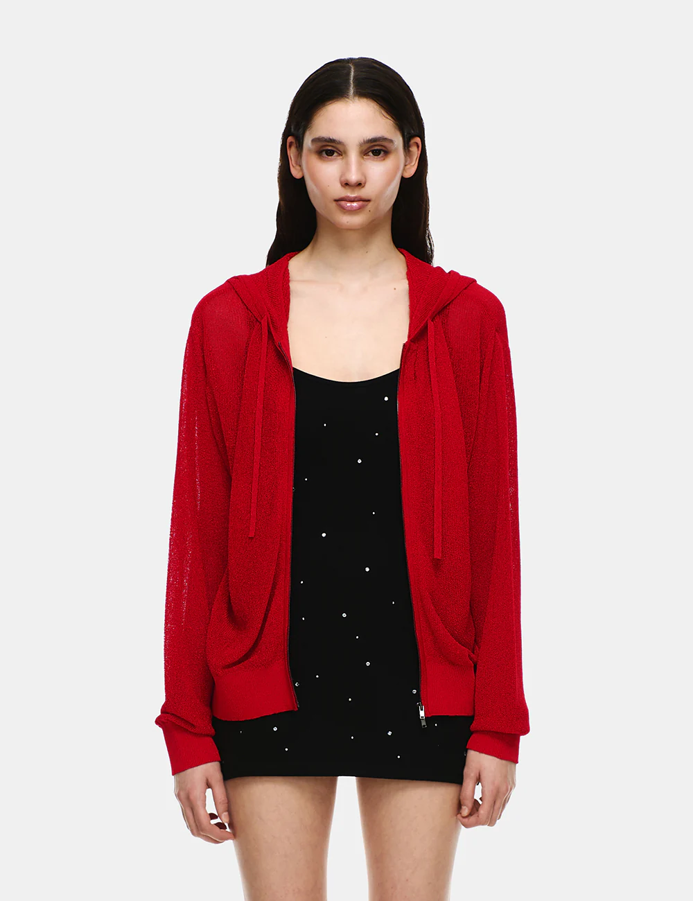 KNIT ZIP-UP HOODIE