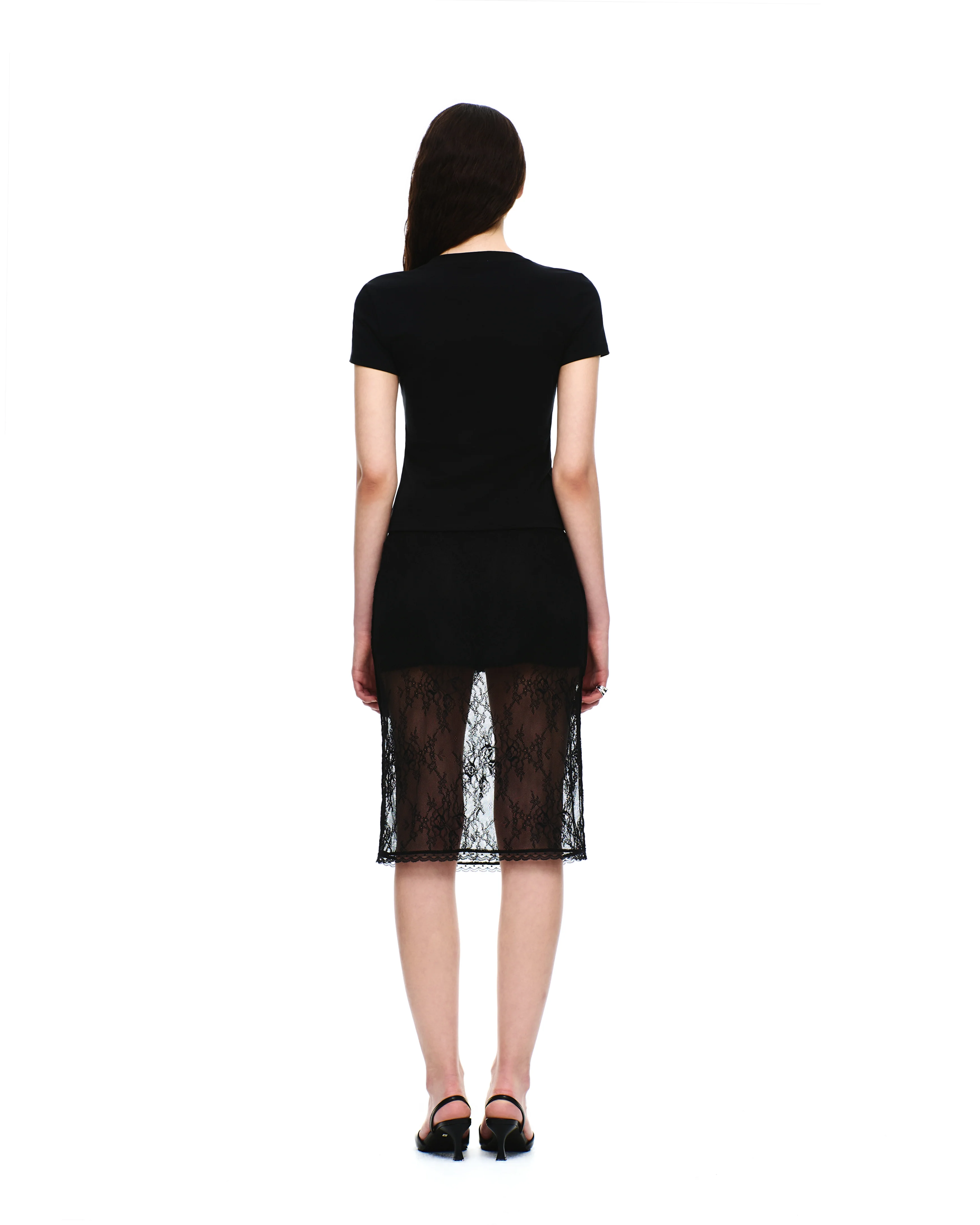 LACE LAYERING MIDI SKIRT - Image 4
