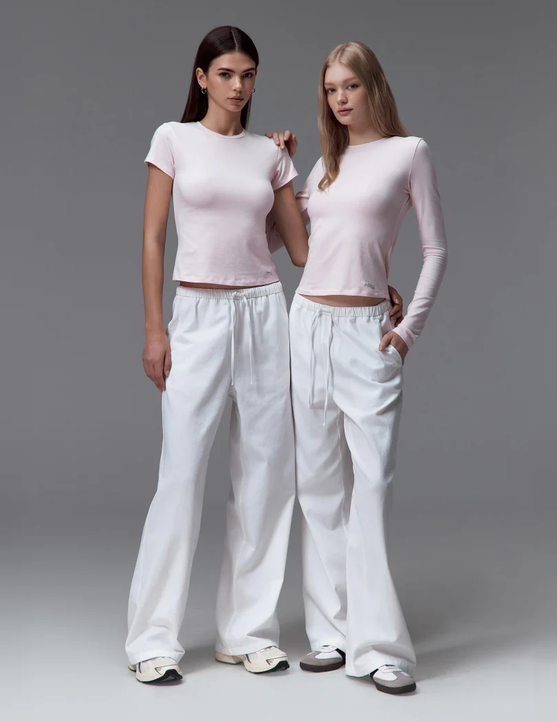 NEW BASIC COTTON WIDE LEG PANTS - Image 9