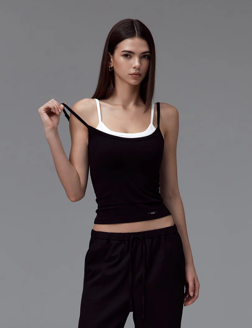 NEW BASIC DOUBLE LAYERED BUILT-IN BRA TANK TOP