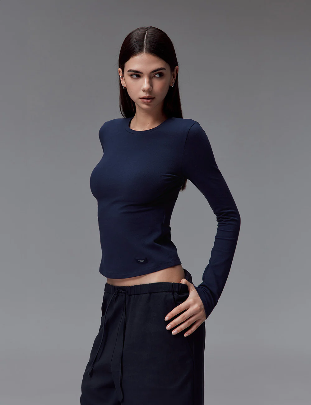 NEW BASIC FITTED LONG SLEEVE T-SHIRT - Image 3