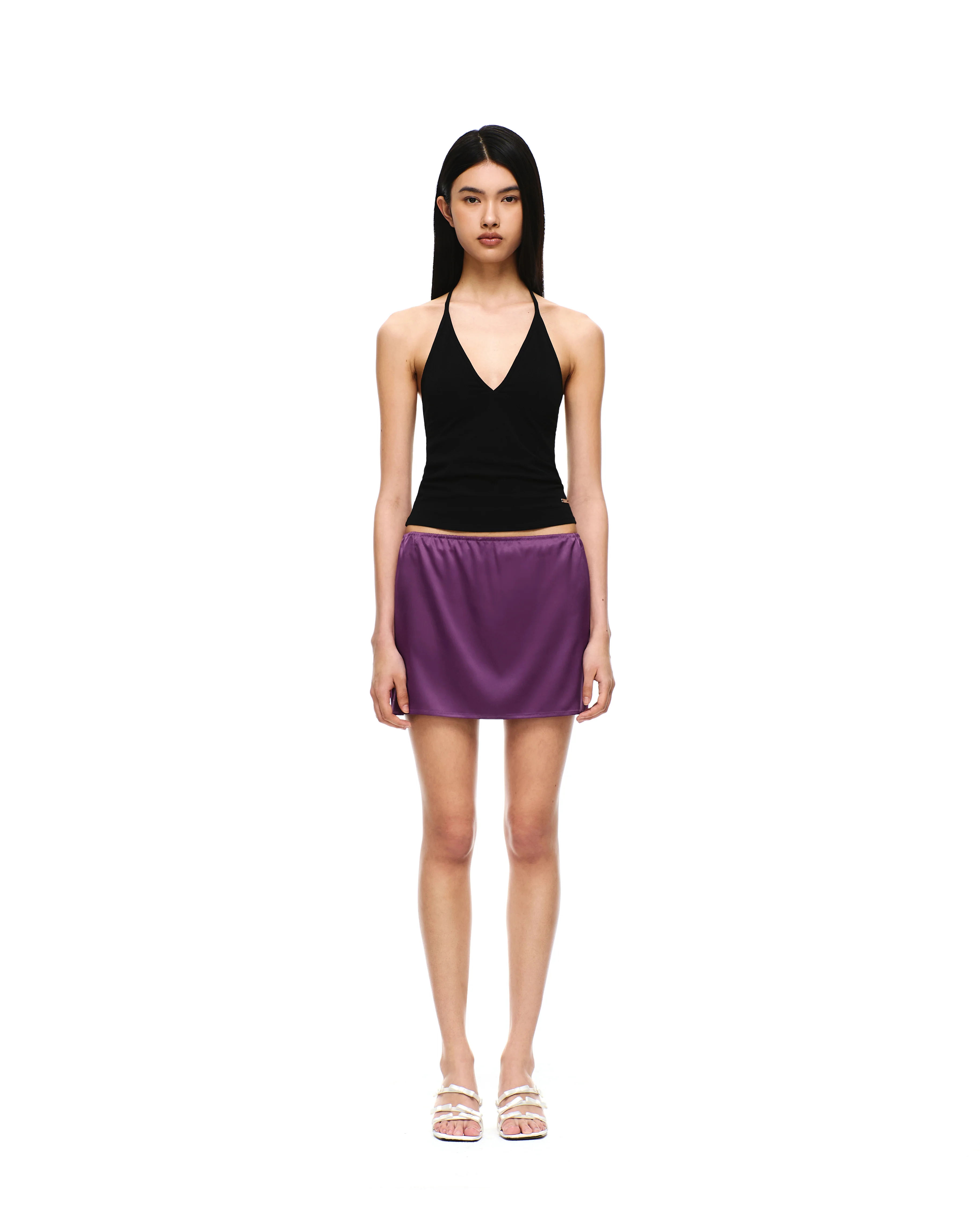 SATIN ELASTIC WAIST SKIRT - Image 19