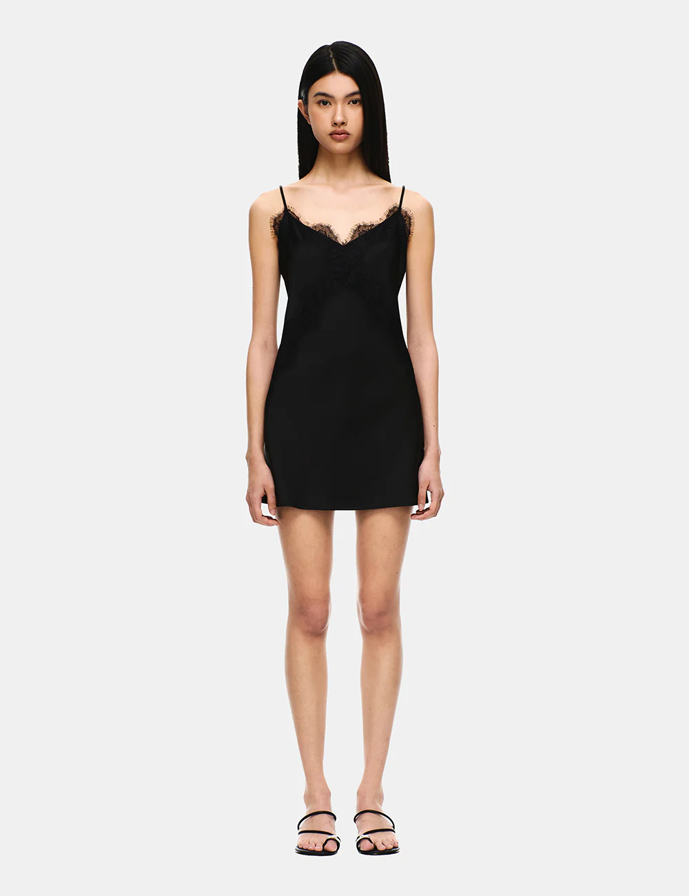 SATIN LACE-UP MINI DRESS