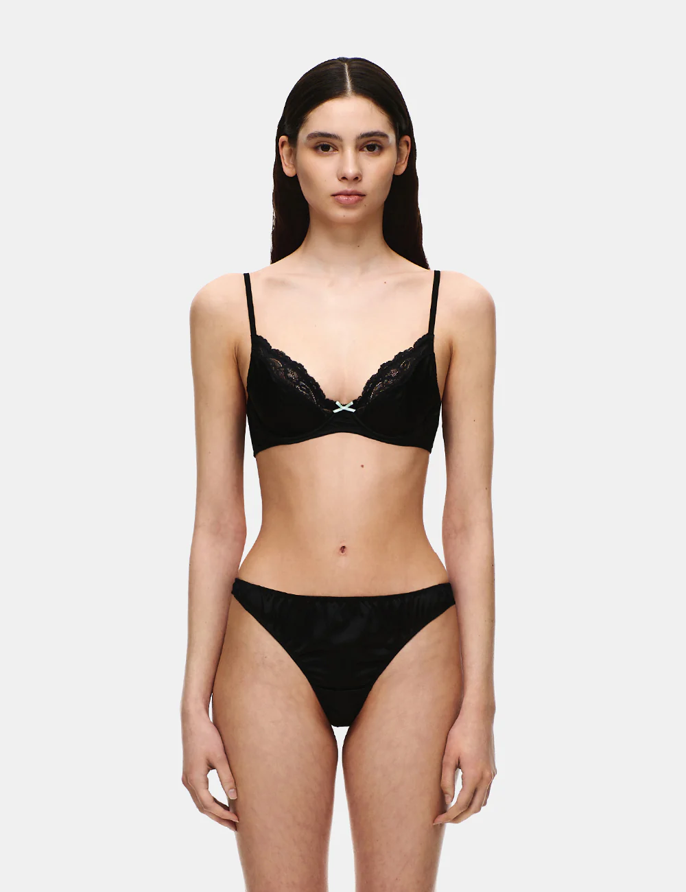 SATIN LACE WIRED BRA - Image 4
