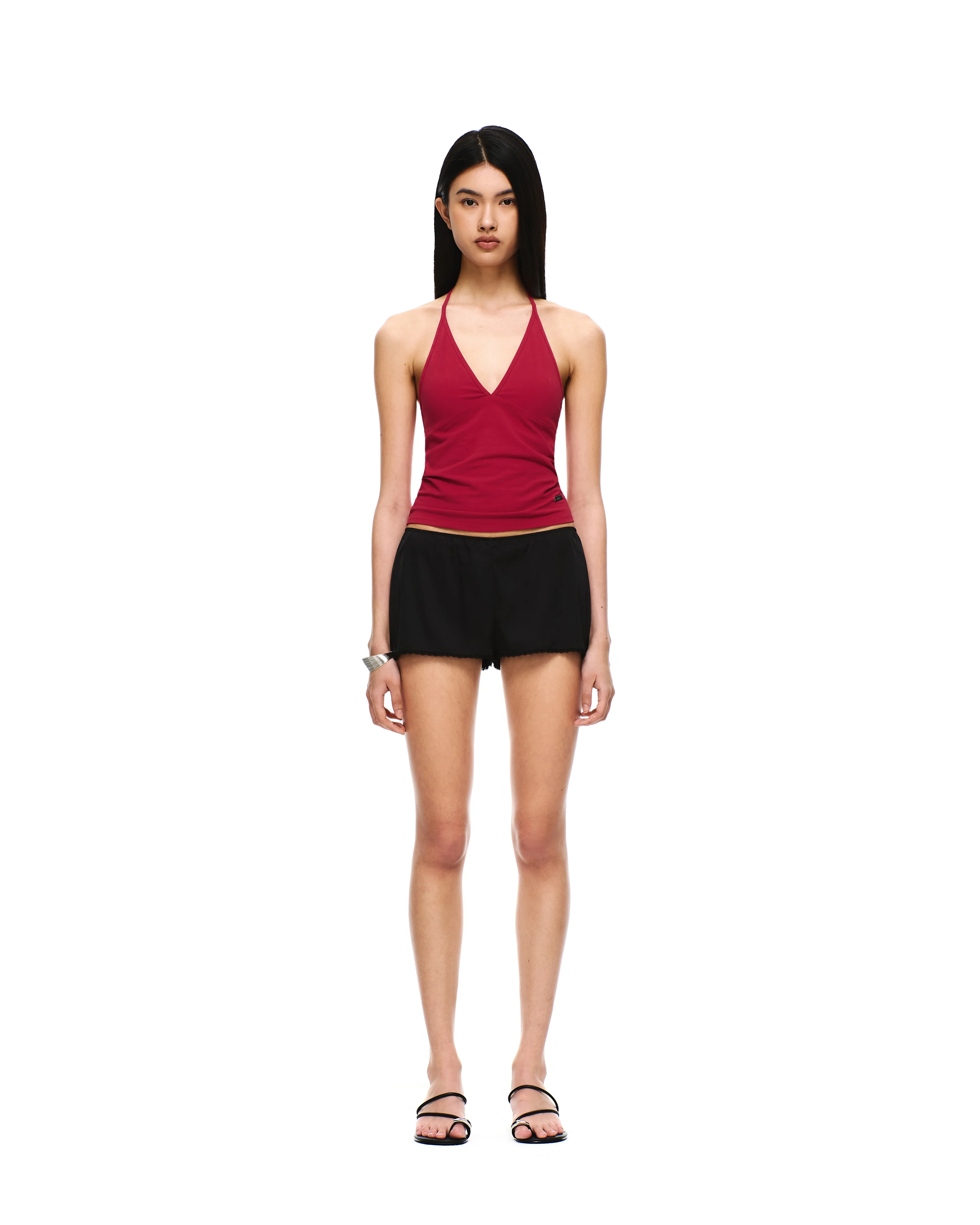 SATIN MINI LACE SHORTS - Image 2