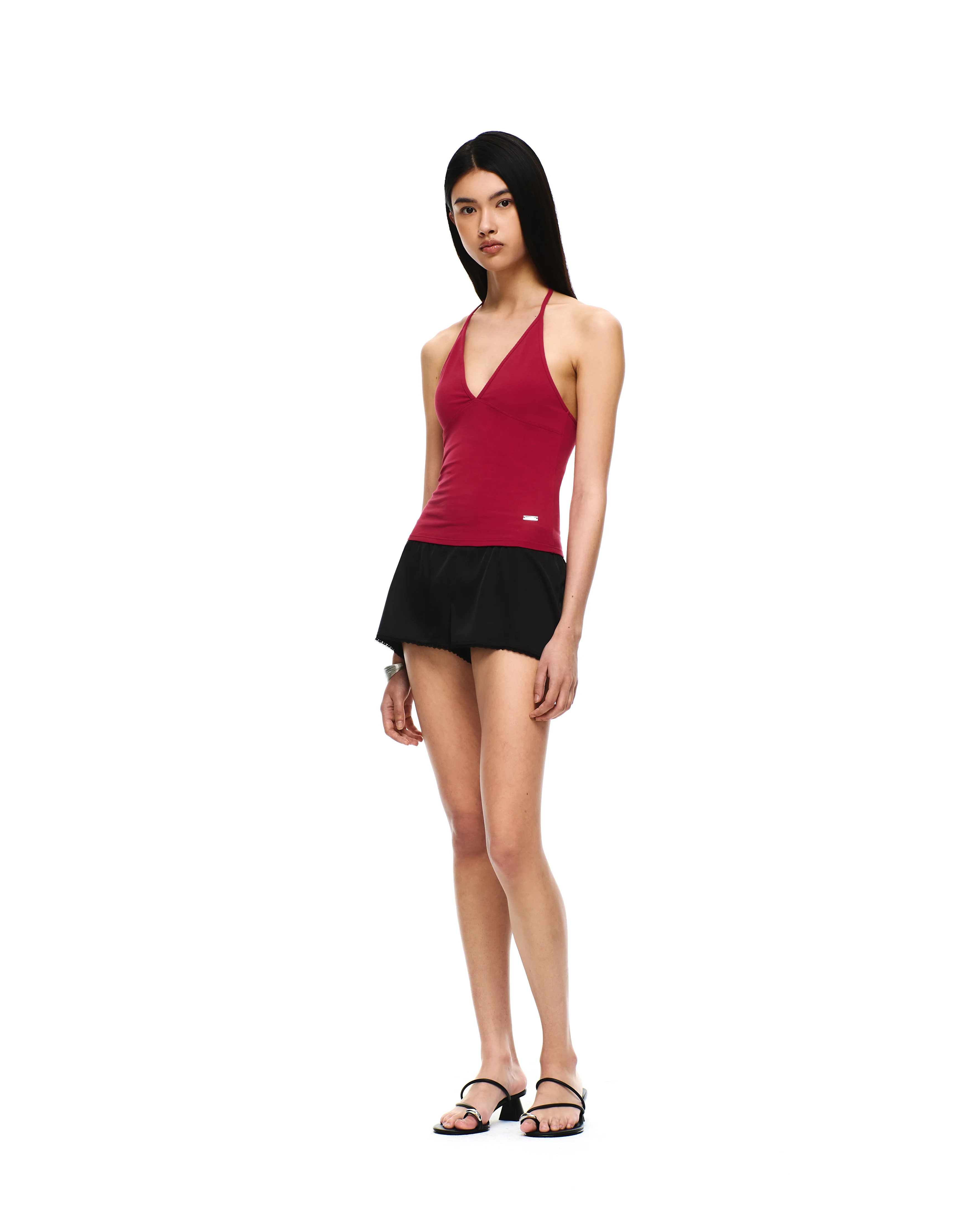 SATIN MINI LACE SHORTS - Image 4
