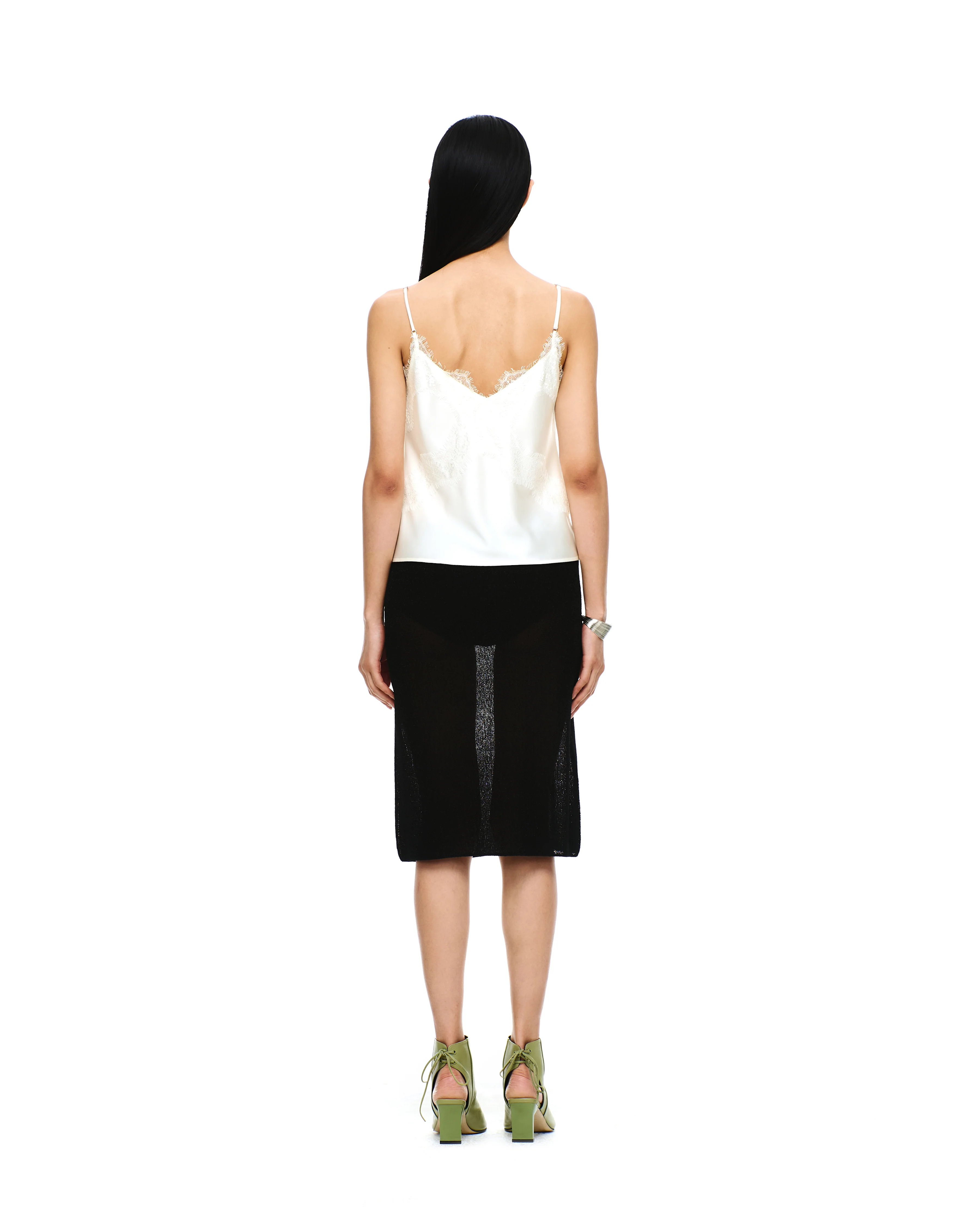 SATIN V-NECK LACE RIBBON TANK TOP - Image 12