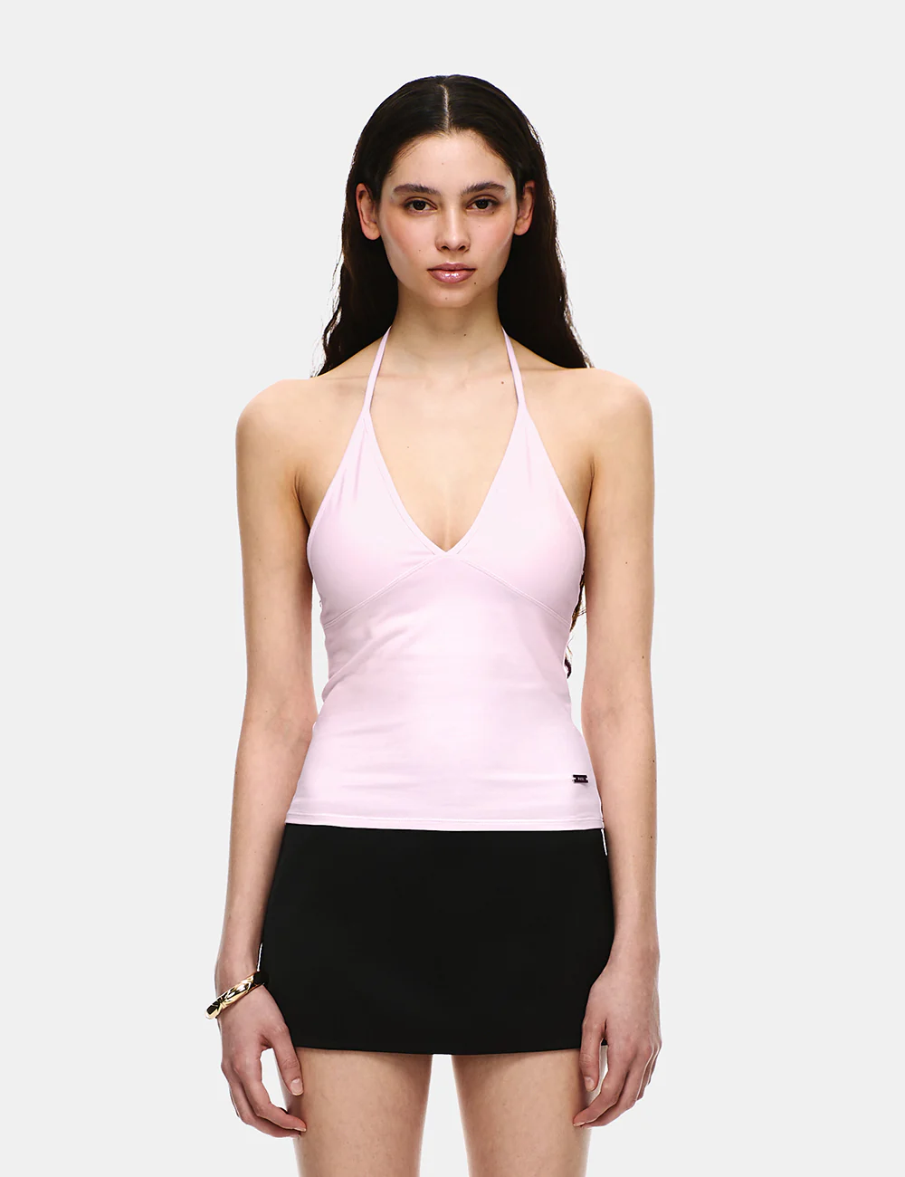 SOFT COTTON DEEP V-NECK HALTER BRA TOP - Image 11
