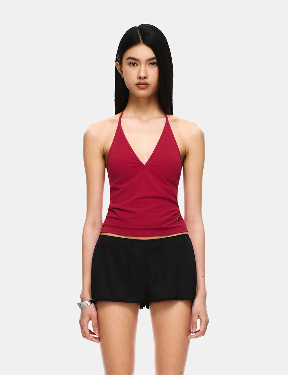 SOFT COTTON DEEP V-NECK HALTER BRA TOP - Image 13
