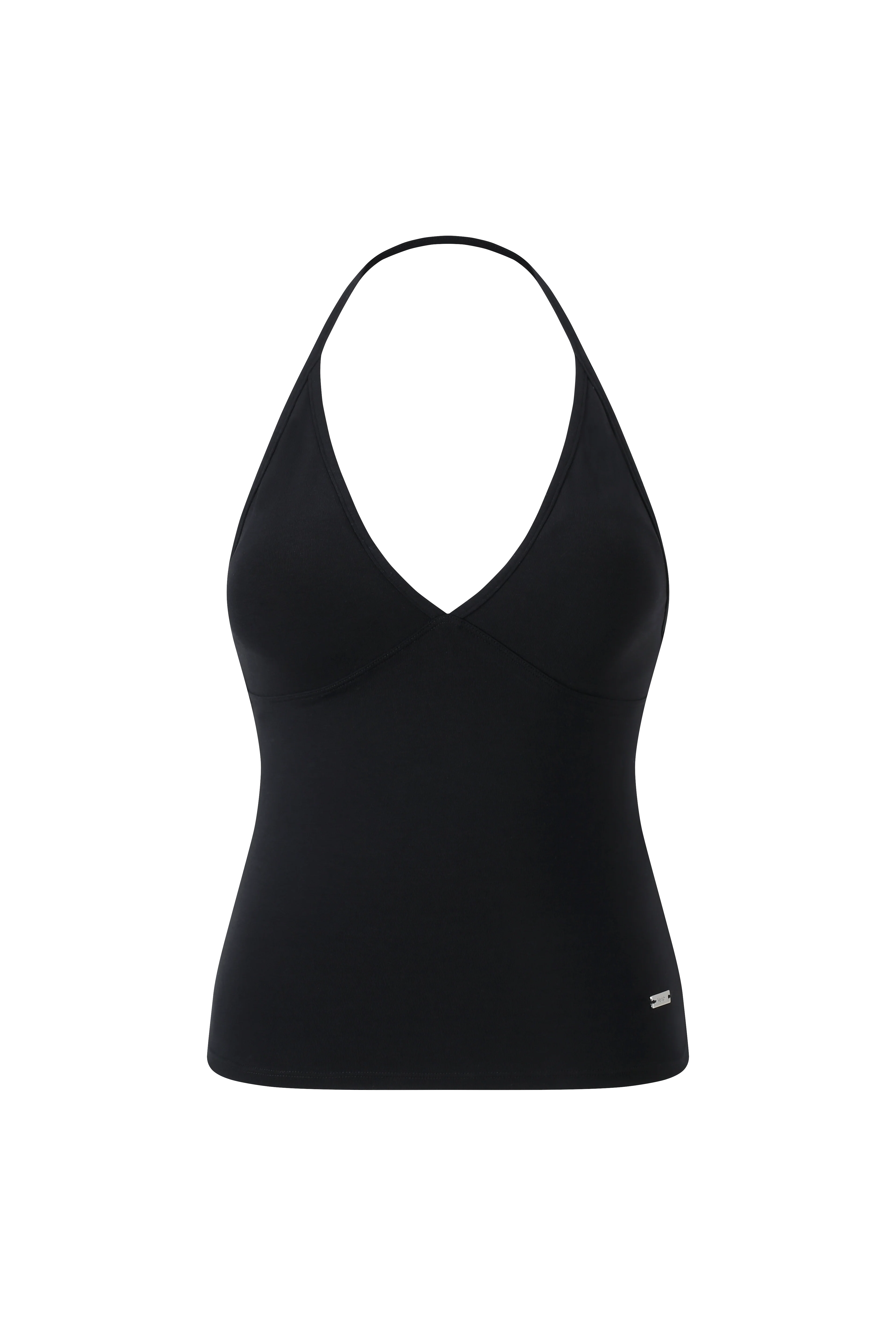 SOFT COTTON DEEP V-NECK HALTER BRA TOP - Image 4